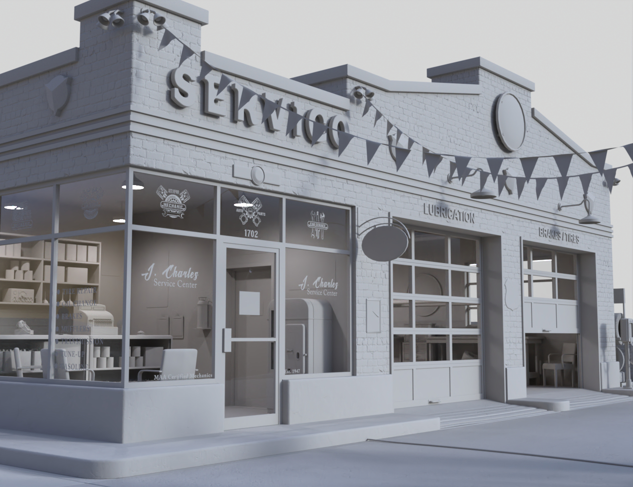 Servico Vintage Gas Station by: SloshWerks, 3D Models by Daz 3D