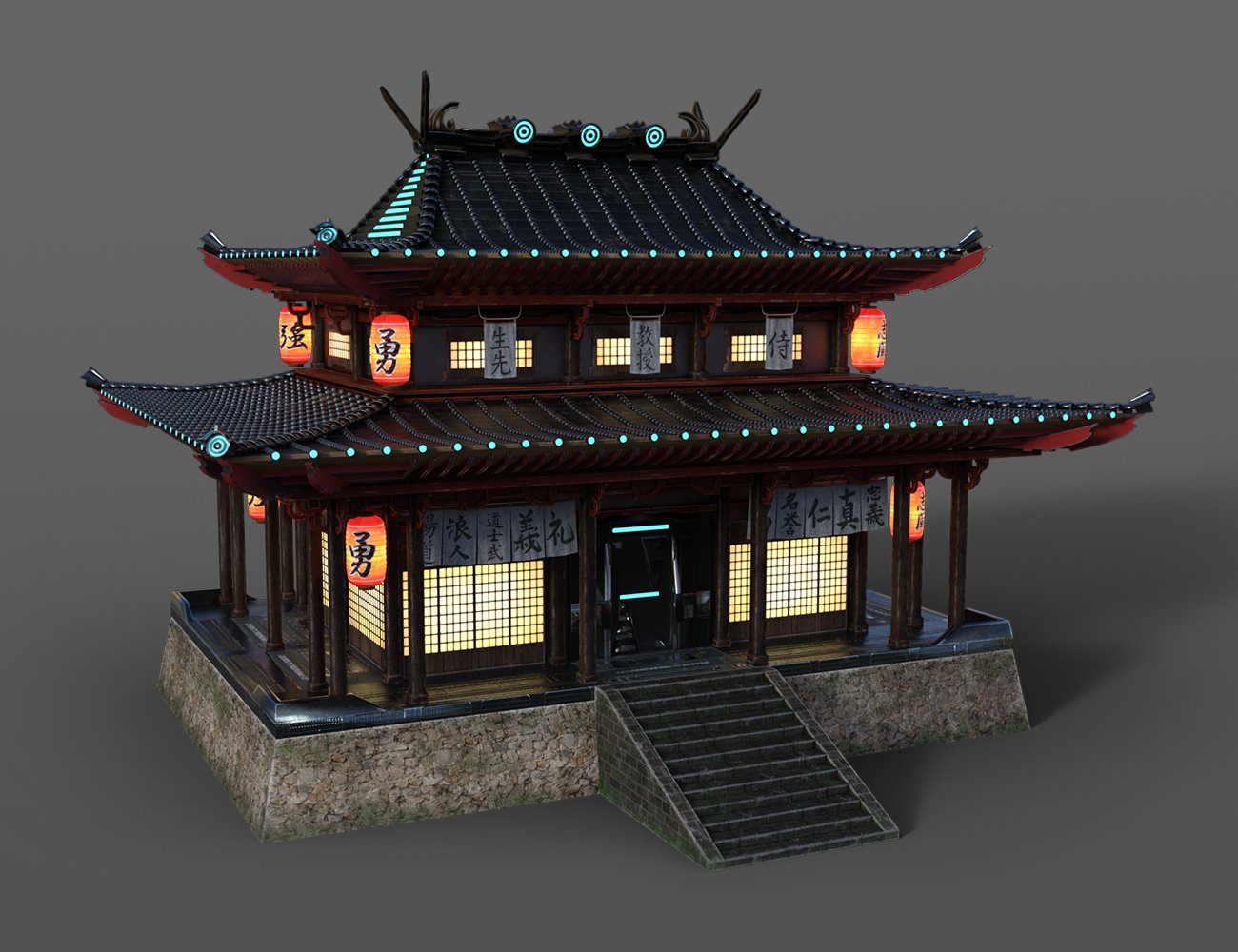 Futuristic Samurai Compound - Environment and Props by: ThreeDigital, 3D Models by Daz 3D