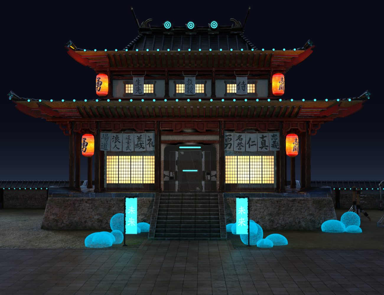 Futuristic Samurai Compound - Environment and Props Futuristic Samurai Compound - Environment and Props by: ThreeDigital, 3D Models by Daz 3D