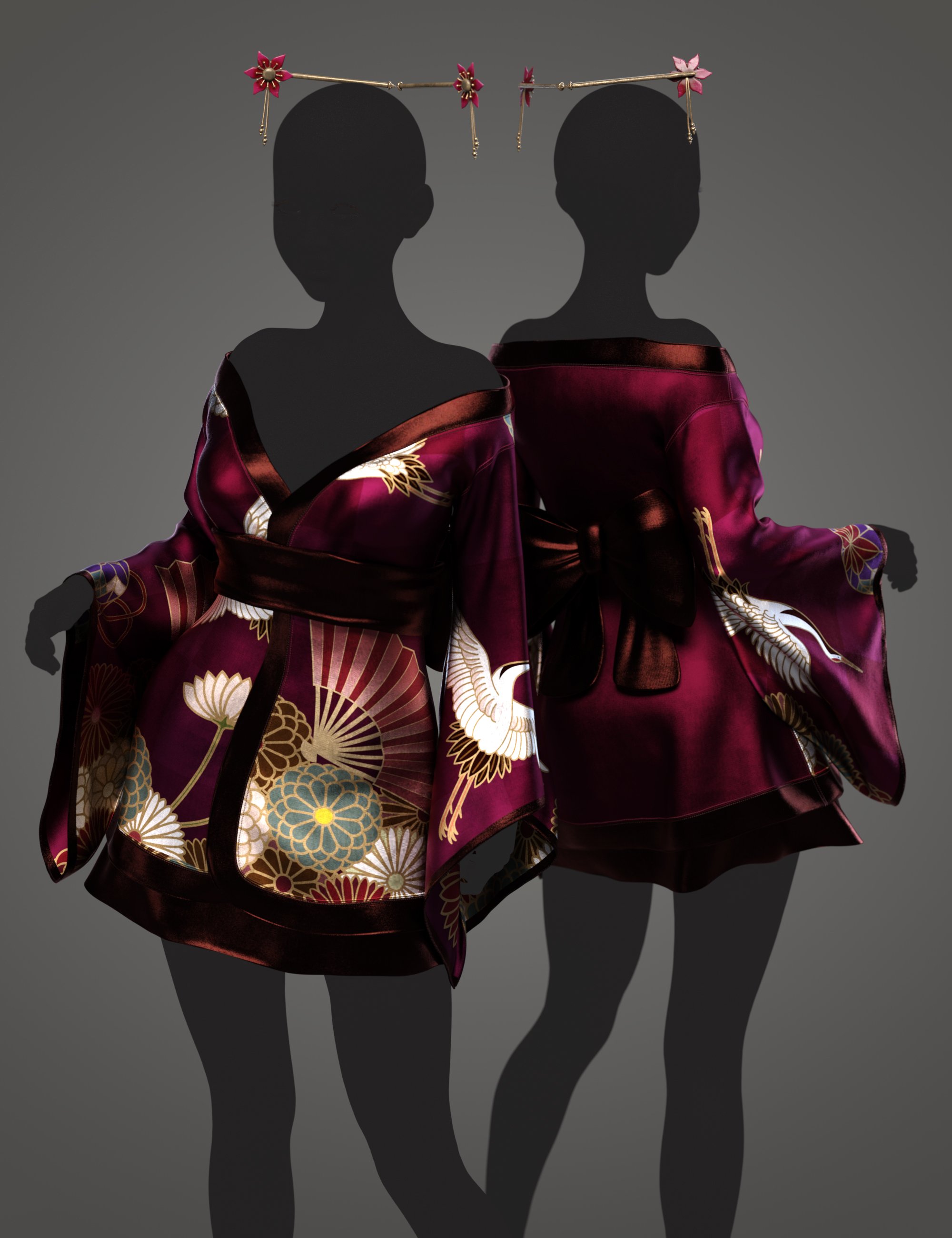Versatility for Koharu Kimono by: Sade, 3D Models by Daz 3D
