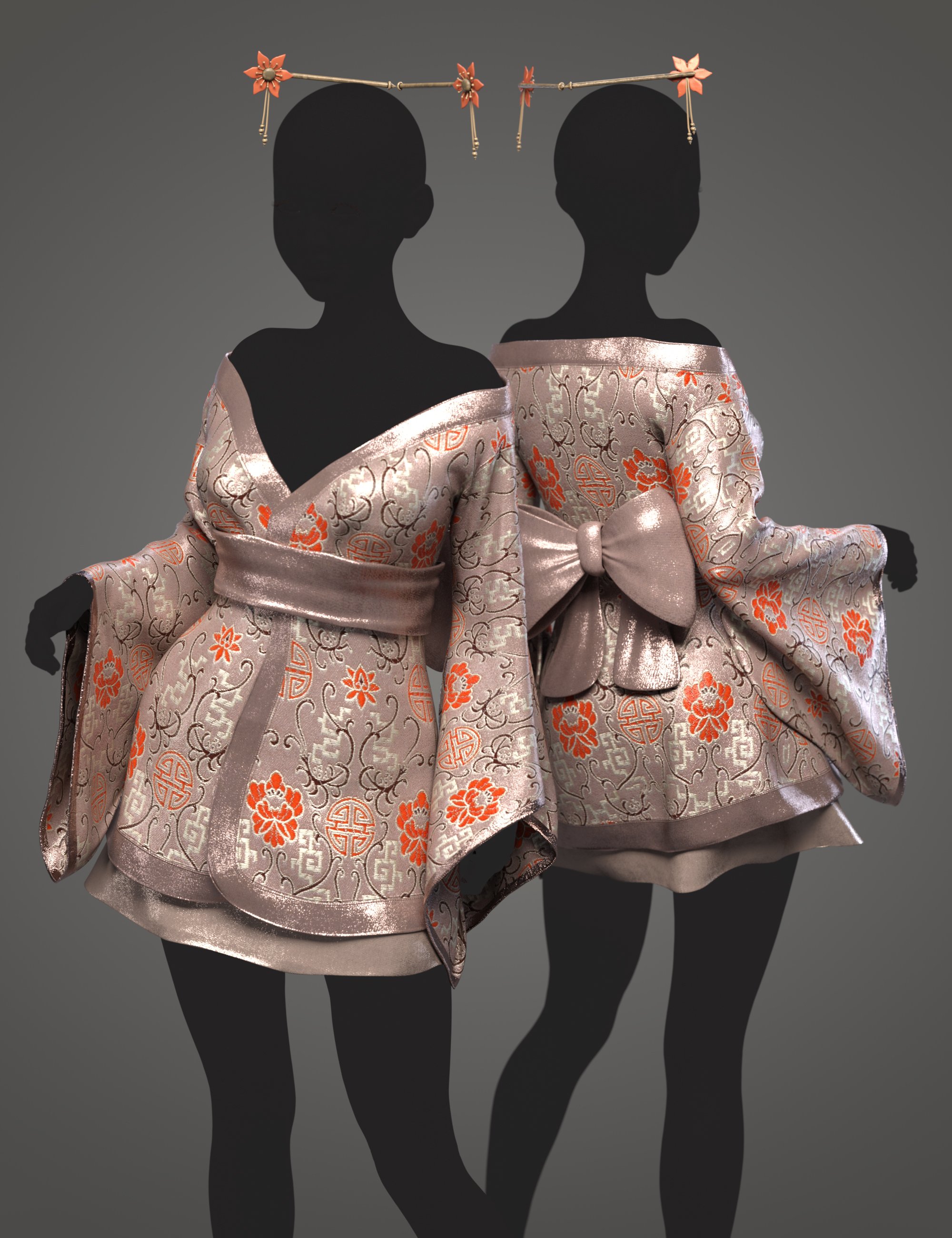 Versatility for Koharu Kimono by: Sade, 3D Models by Daz 3D