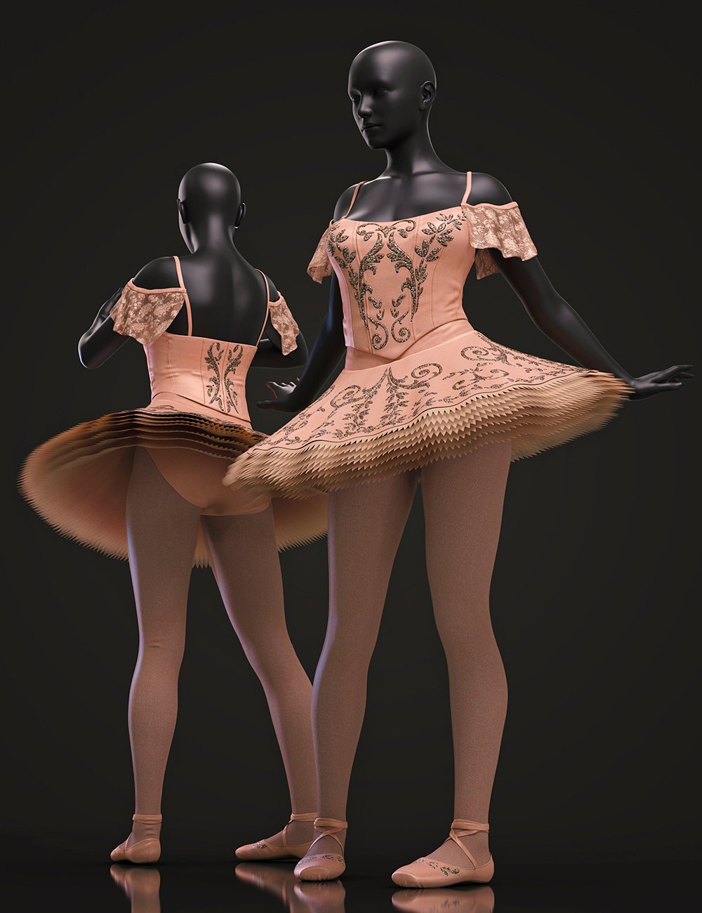 dForce Classic Ballet Outfit for Genesis 8 Females by: Barbara BrundonUmblefuglyArien, 3D Models by Daz 3D