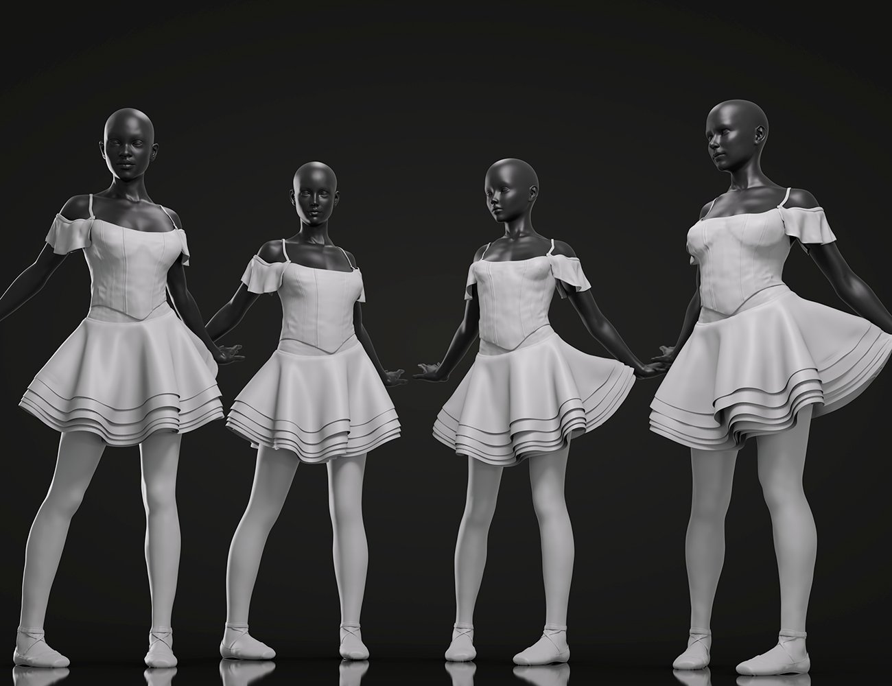 dForce Classic Ballet Outfit for Genesis 8 Females by: Barbara BrundonUmblefuglyArien, 3D Models by Daz 3D