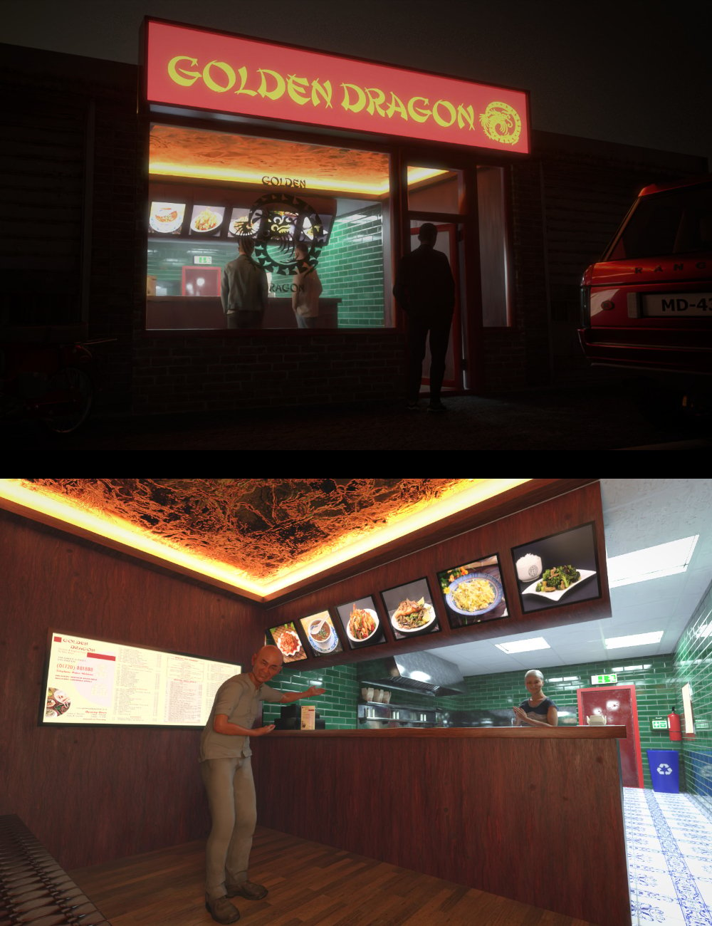 RL Chinese Takeaway by: KindredArts, 3D Models by Daz 3D