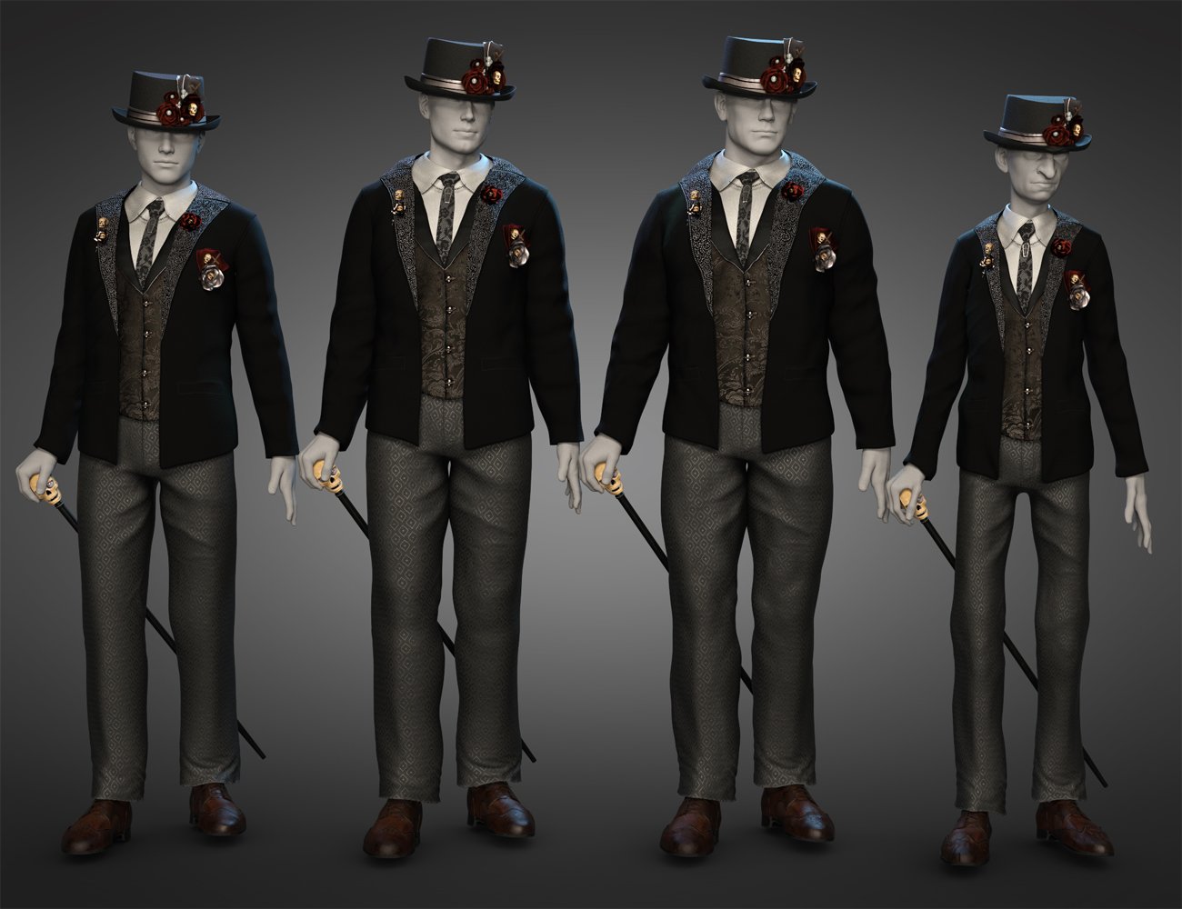 Dia de los Muertos Outfit for Genesis 8 and 8.1 Males by: Barbara BrundonUmblefuglySade, 3D Models by Daz 3D
