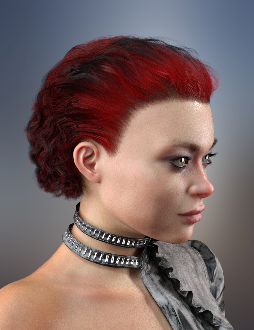 dForce Rizado Hair for Genesis 3, 8 and 8.1 by: RedzStudio, 3D Models by Daz 3D