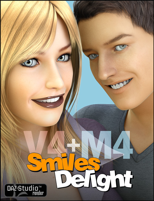 Smiles Delight V4 and M4 Bundle by: Cake One, 3D Models by Daz 3D