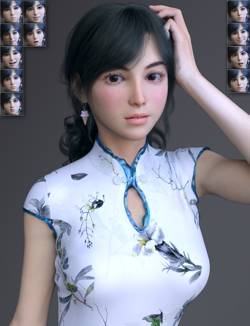 Vo Xiao Hua HD and Hair for Genesis 8.1 Female by: VOOTWSprite, 3D Models by Daz 3D