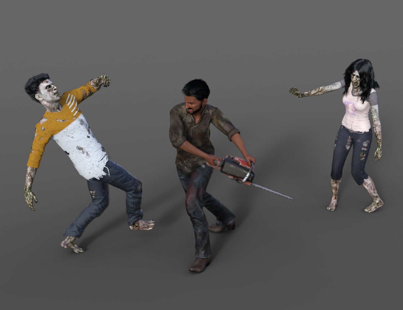Zombie and Survivor Poses and Props Zombie and Survivor Poses and Props by: ThreeDigital, 3D Models by Daz 3D