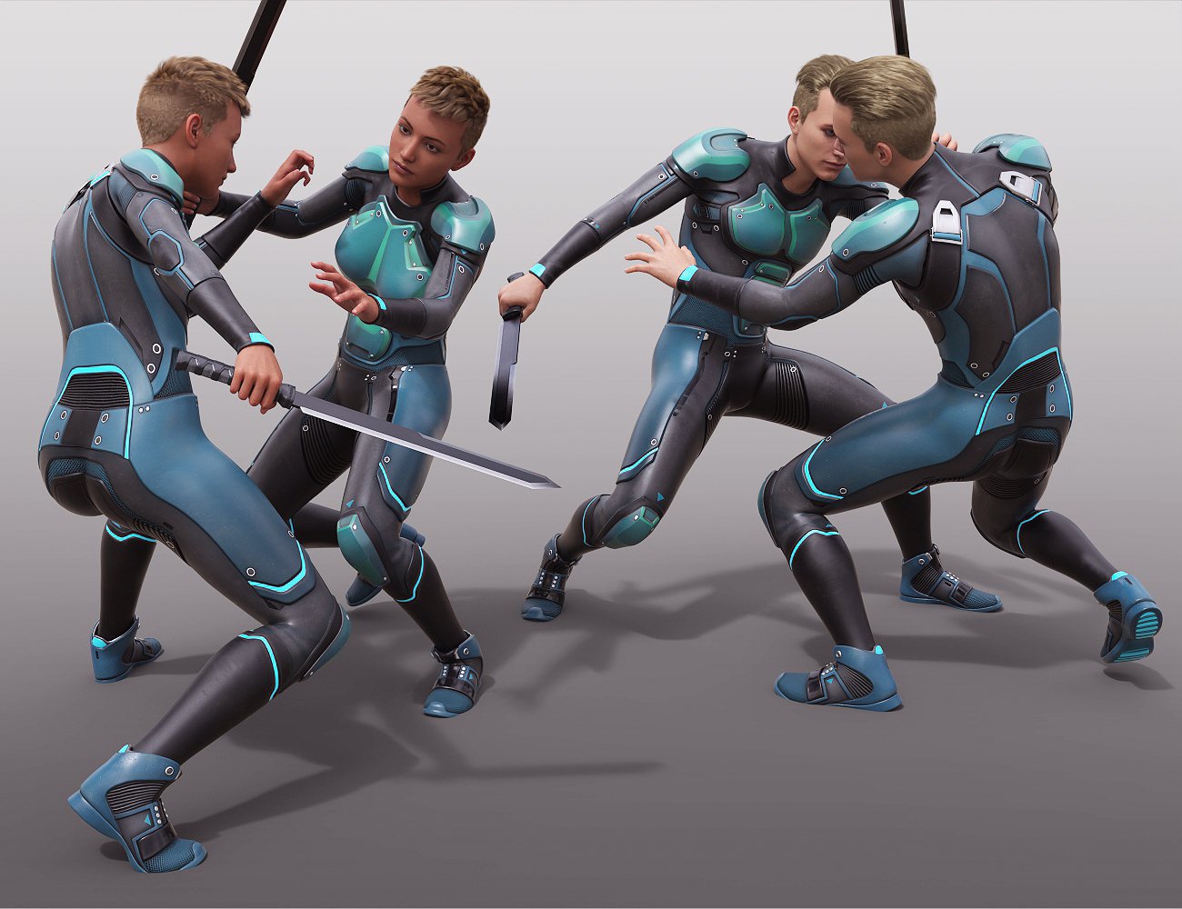 Sci-Fi Sword and Fighting Poses for Genesis 8 Sci-Fi Sword and Fighting Poses for Genesis 8 by: Porsimo, 3D Models by Daz 3D