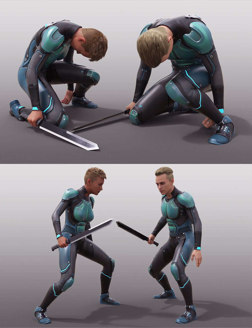 Sci-Fi Sword and Fighting Poses for Genesis 8 Sci-Fi Sword and Fighting Poses for Genesis 8 by: Porsimo, 3D Models by Daz 3D