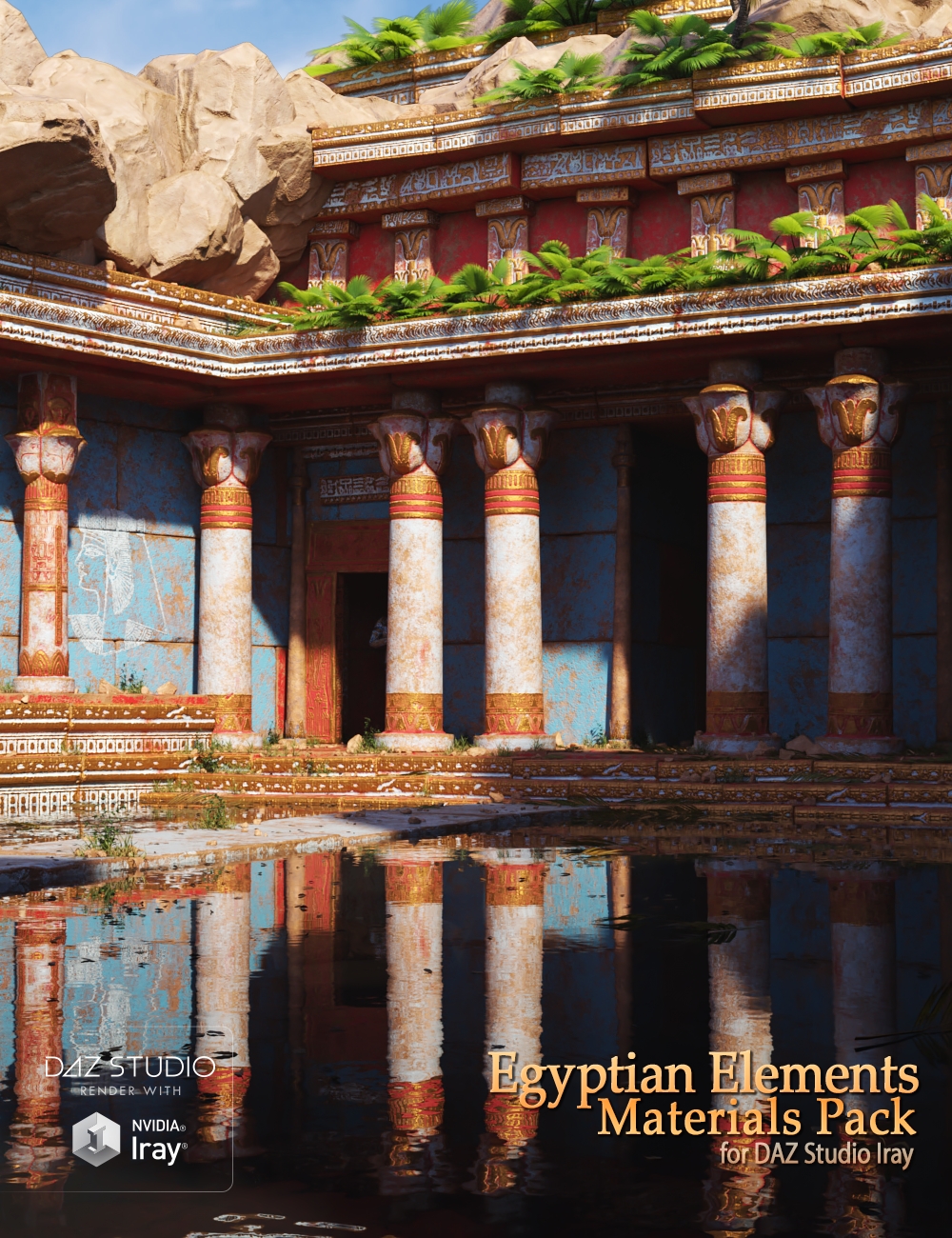 Egyptian Elements Materials Pack by: Andrey Pestryakov, 3D Models by Daz 3D