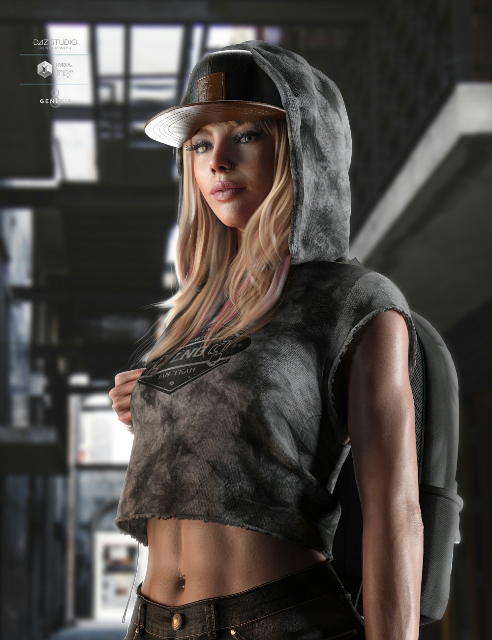 AJC Pro Skate Top for Genesis 8 and 8.1 Females by: adeilsonjc, 3D Models by Daz 3D