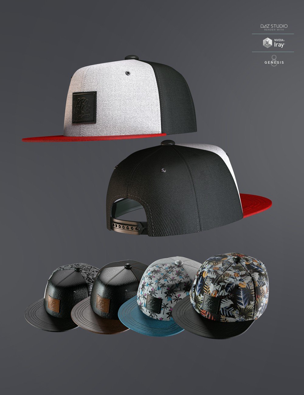 AJC Pro Skate Cap for Genesis 8 and 8.1 Females by: adeilsonjc, 3D Models by Daz 3D