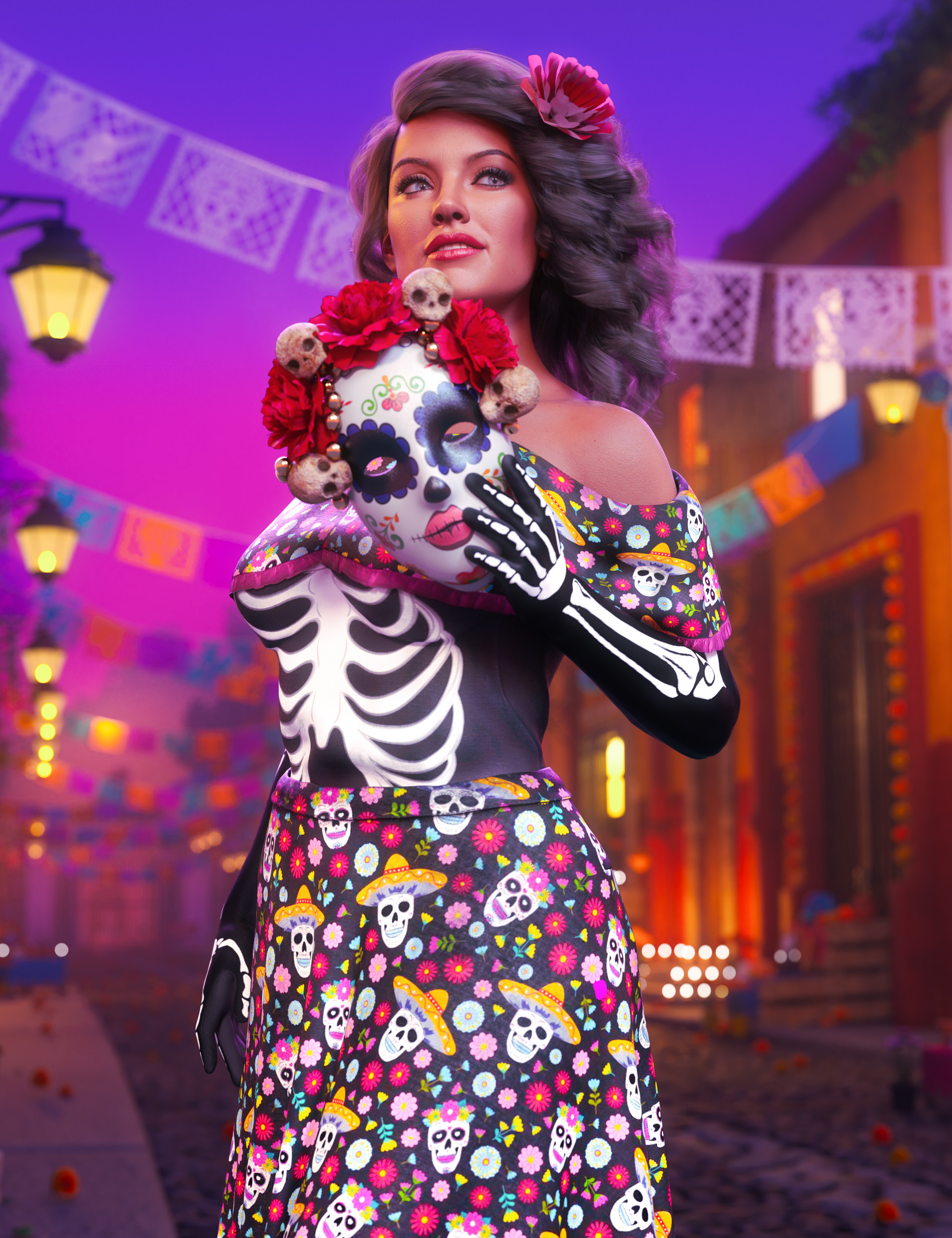 Rosa Maria 8.1 Day of the Dead Bundle by: , 3D Models by Daz 3D