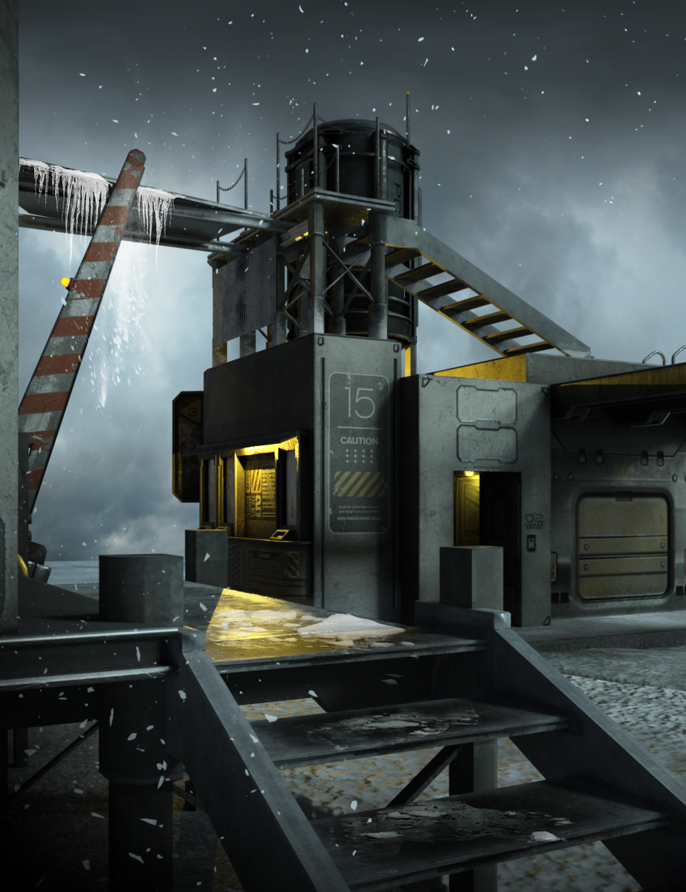 Frost Zone Mining Frost Zone Mining by: The AntFarm, 3D Models by Daz 3D