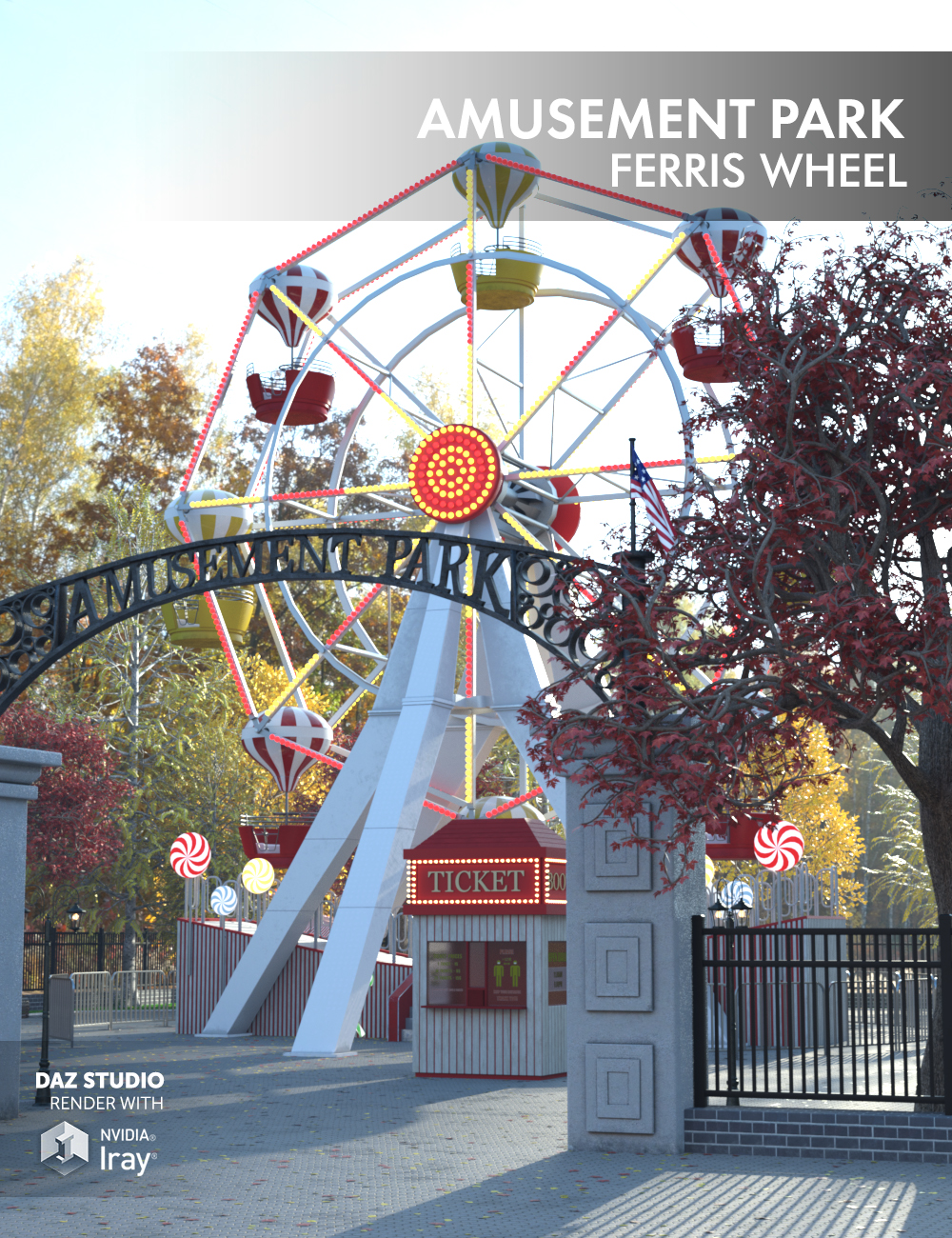 Amusement Park - Ferris Wheel by: Dimidrol, 3D Models by Daz 3D
