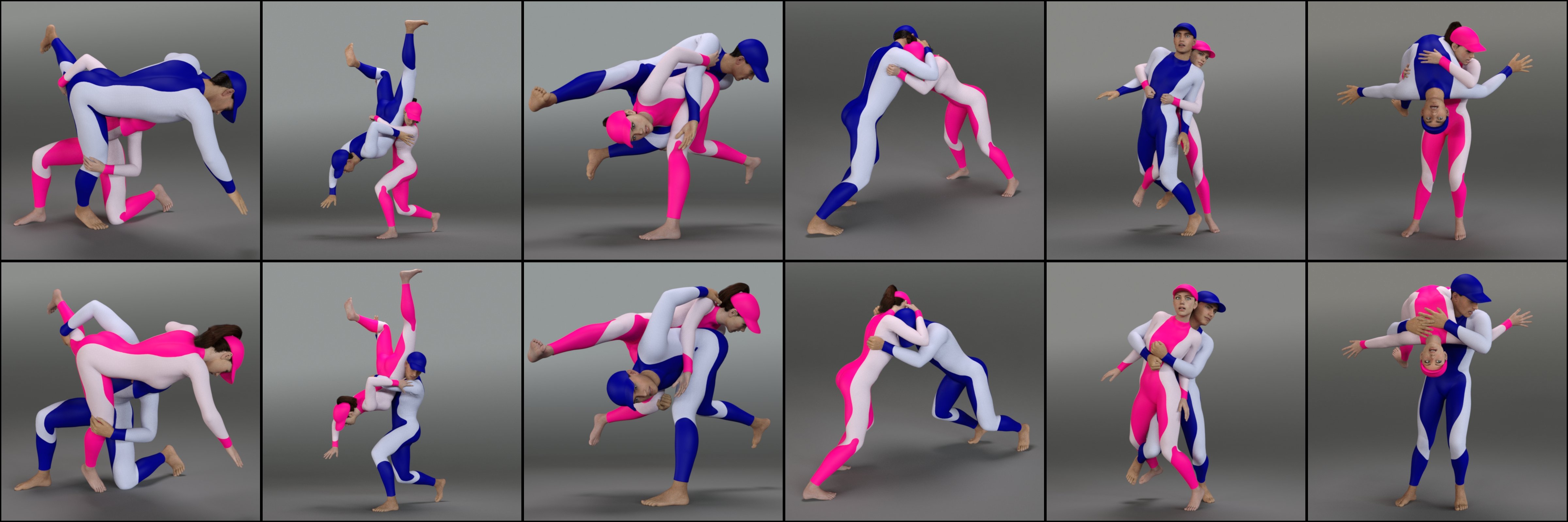 Grappling Poses Volume 6 for Genesis 8 and 8.1 Grappling Poses Volume 6 for Genesis 8 and 8.1 by: atrilliongames, 3D Models by Daz 3D