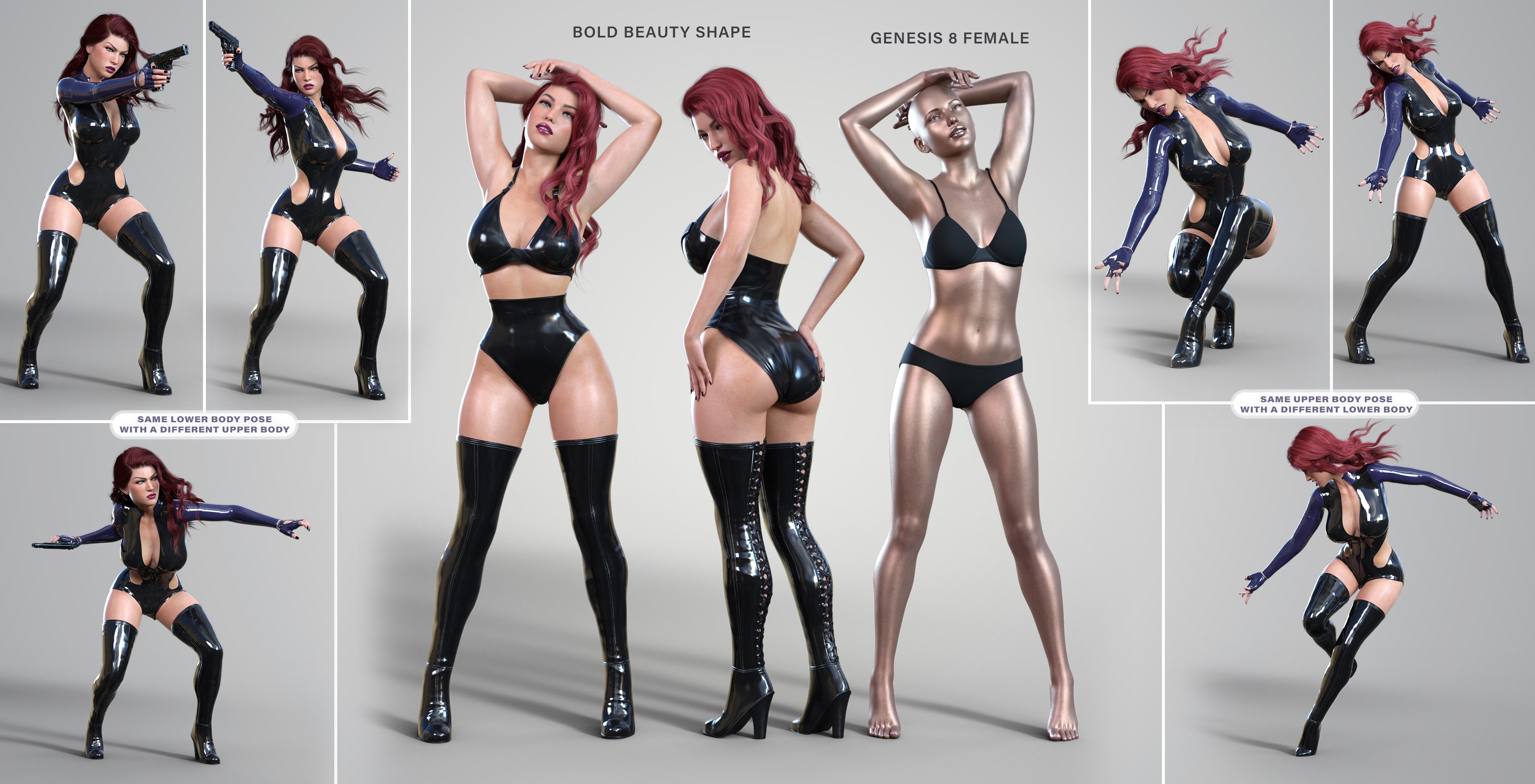 Z Bold Beauty Shape and Pose Mega Set by: Zeddicuss, 3D Models by Daz 3D