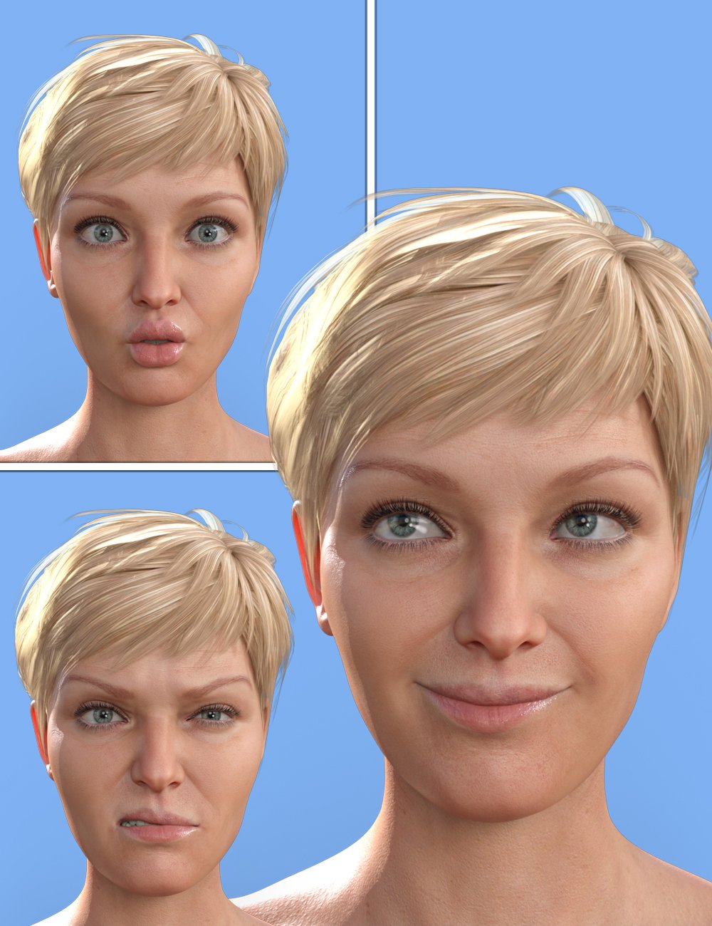 Expressions and Face aniBlocks for Genesis 8.1 Females | Daz 3D