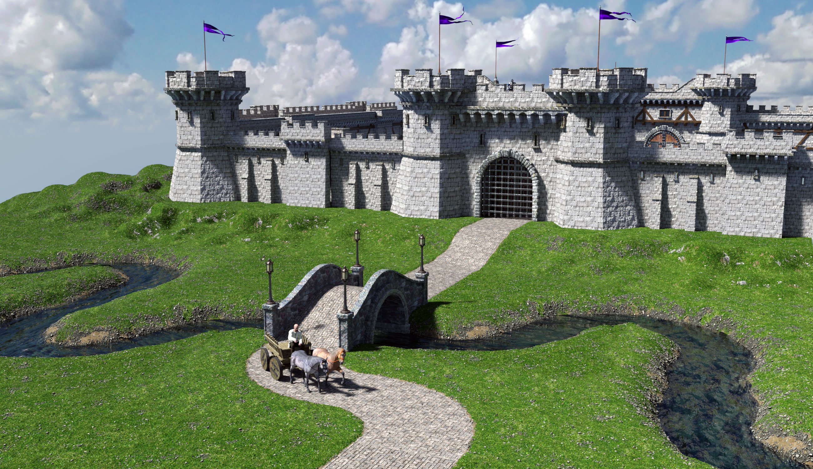 Medieval Village Walls Construction Set Medieval Village Walls Construction Set by: The Alchemist, 3D Models by Daz 3D