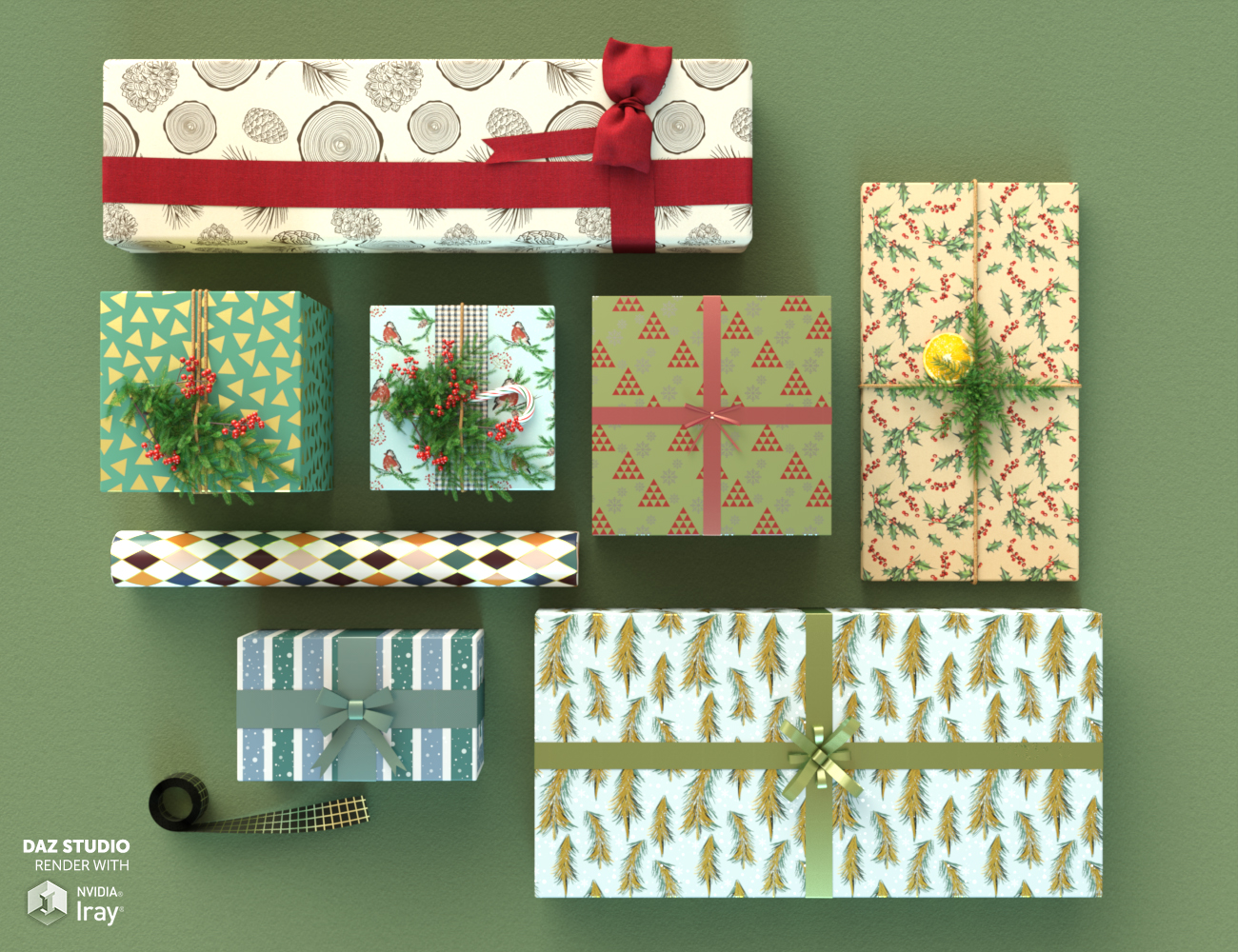 Wrapping Paper: Christmas II by: Dimidrol, 3D Models by Daz 3D