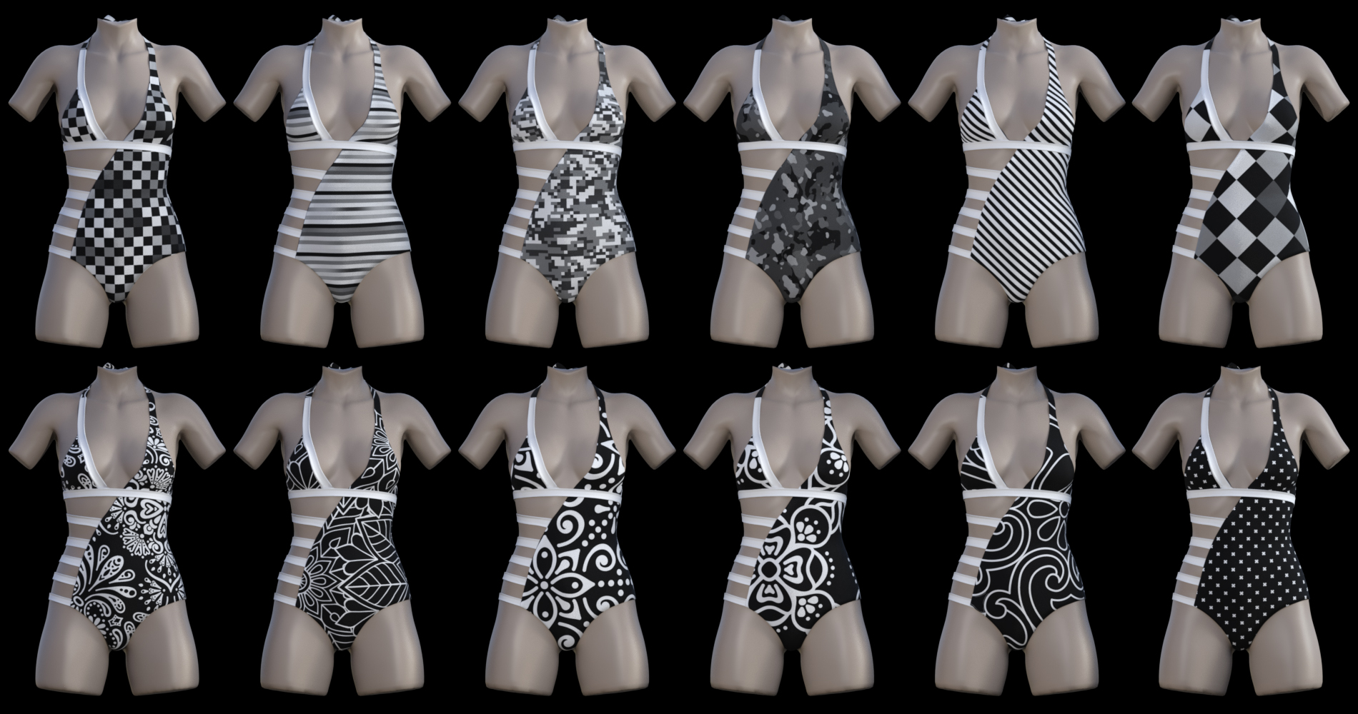 dForce Beautiful Summer Swimsuit Textures | Daz 3D