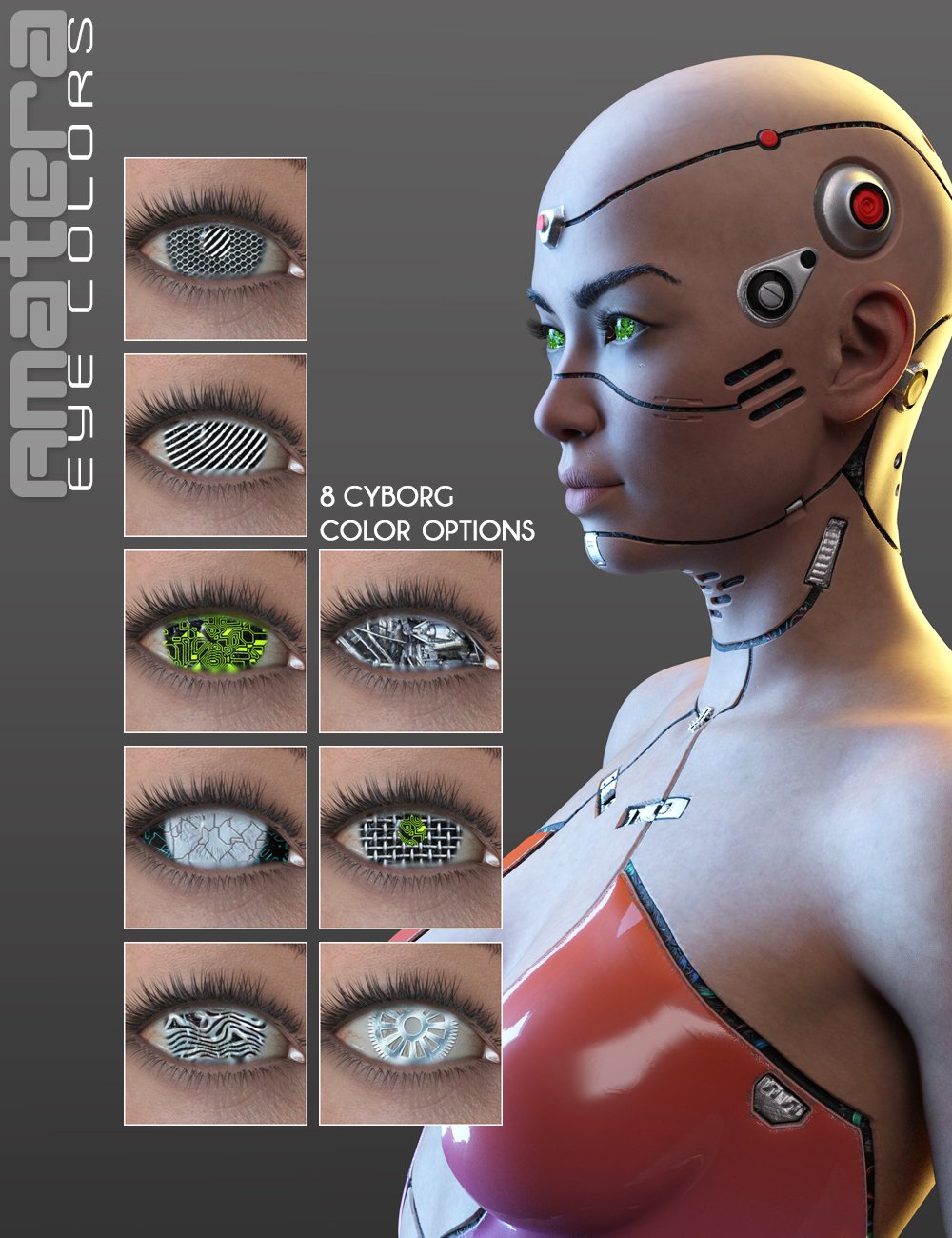 Amatera Cyborg HD for Genesis 8.1 Female by: Pixelunashadownet, 3D Models by Daz 3D