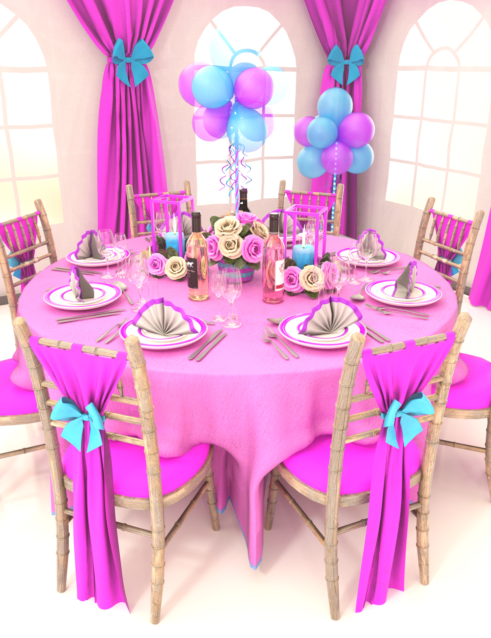 Dinner Party Themes by: Merlin Studios, 3D Models by Daz 3D