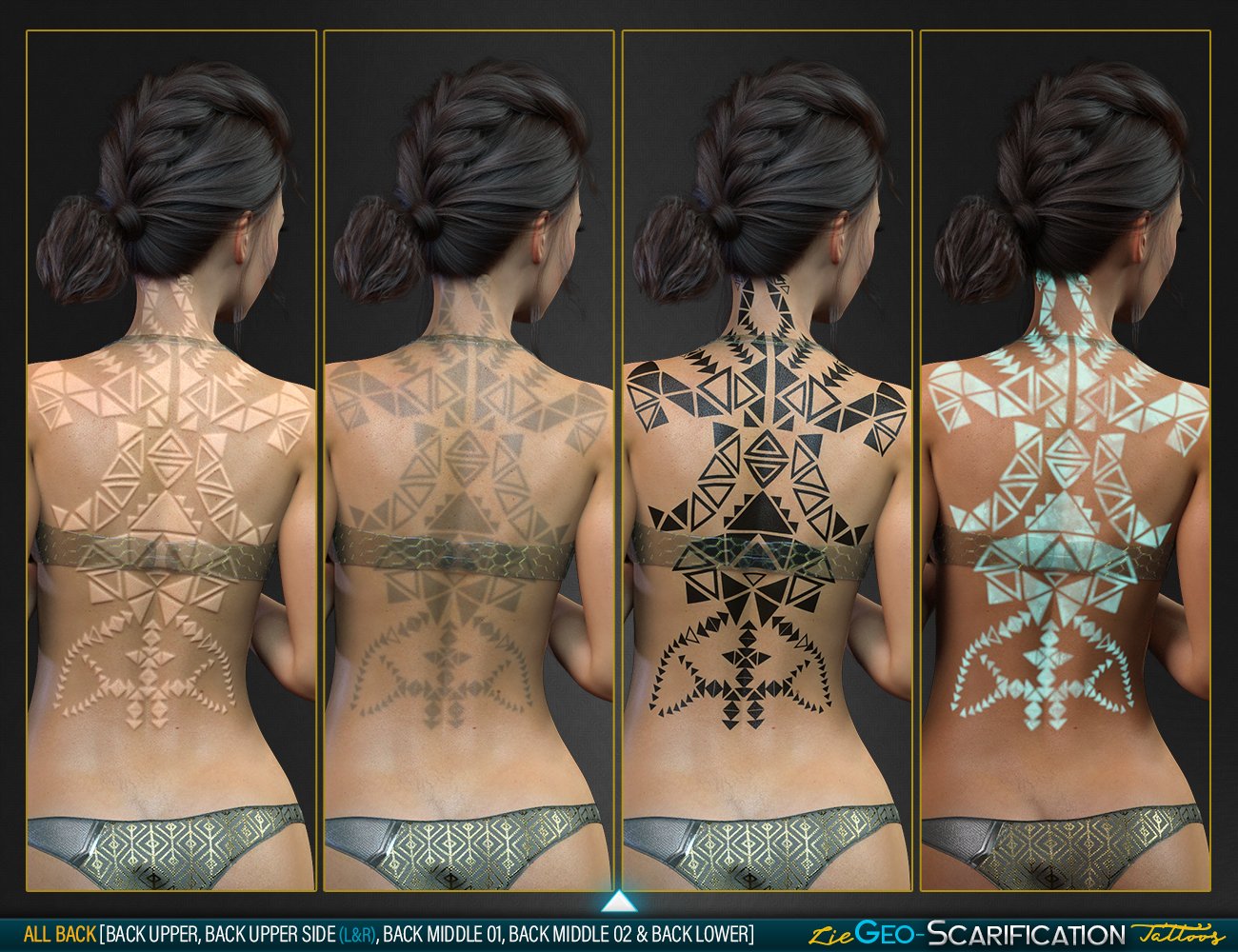 LIE Geo Body Scarification Tattoos for Genesis 8 Female LIE Geo Body Scarification Tattoos for Genesis 8 Female by: FenixPhoenixEsid, 3D Models by Daz 3D