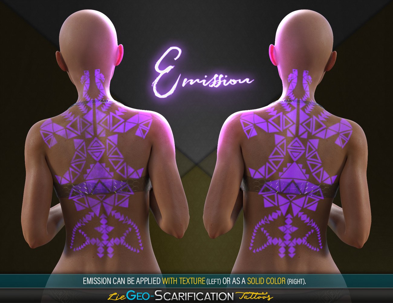 LIE Geo Body Scarification Tattoos for Genesis 8 Female by: FenixPhoenixEsid, 3D Models by Daz 3D