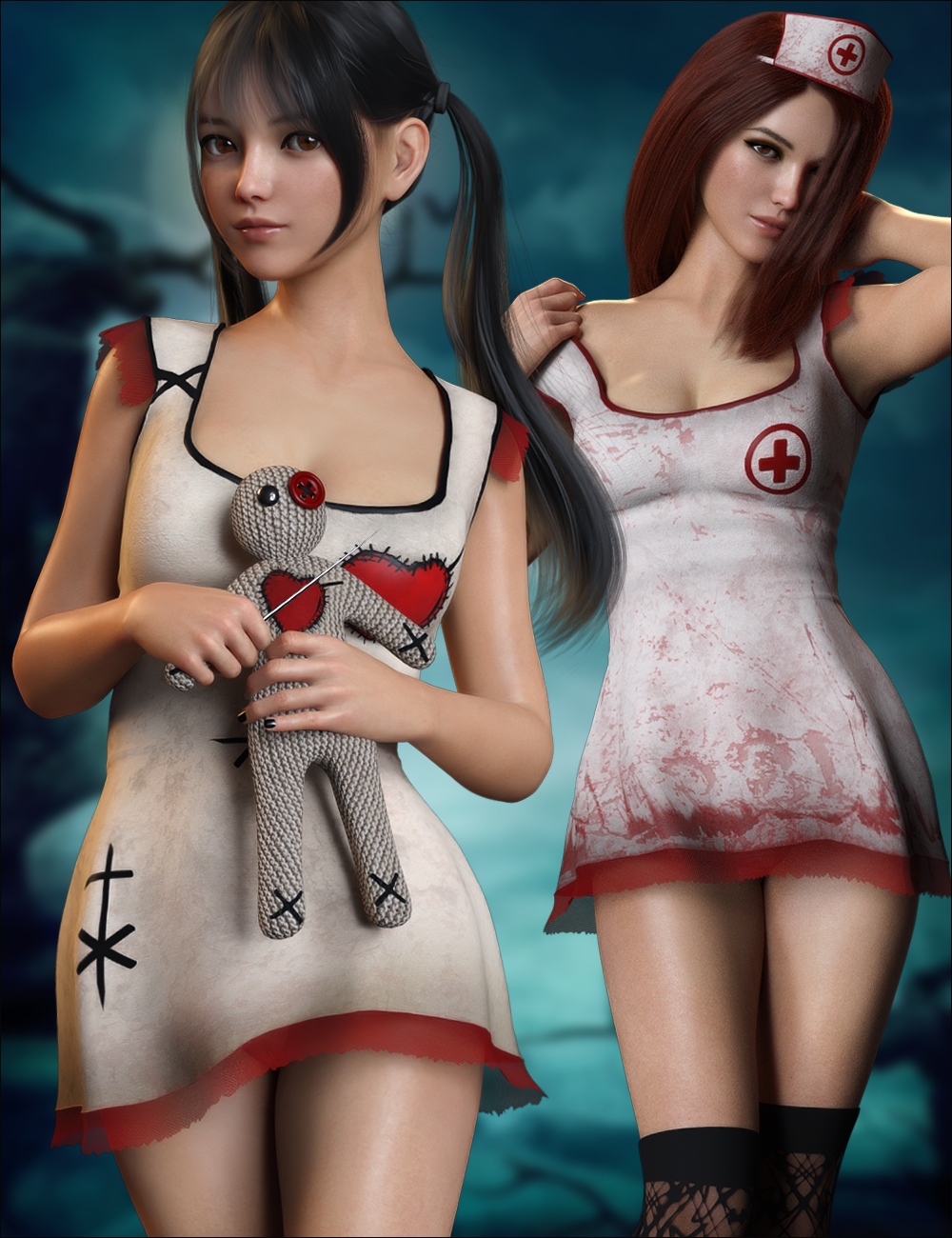 Voodoo Outfit Set for Genesis 8 and 8.1 Females by: MytilusProShot, 3D Models by Daz 3D