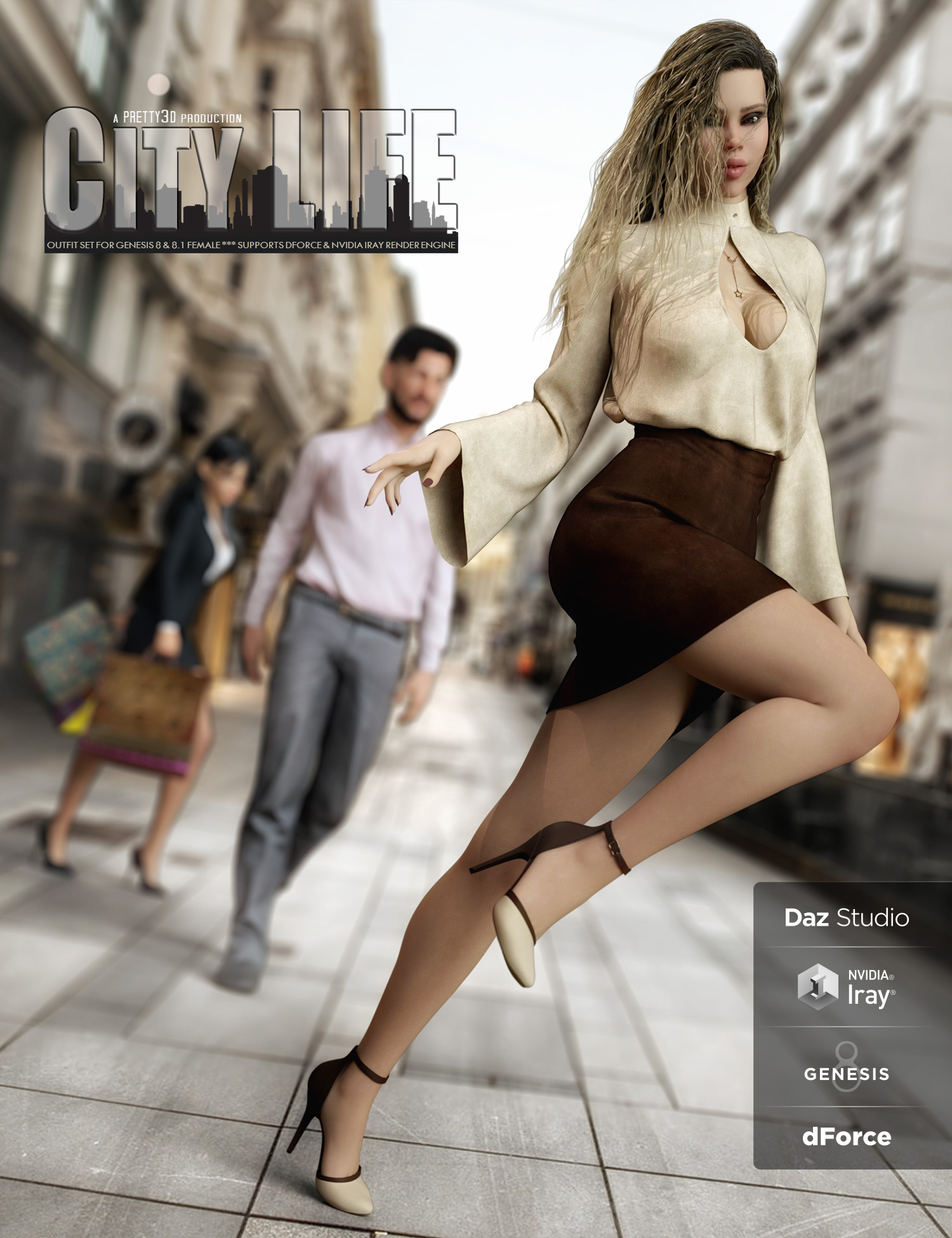 City Life Outfit for Genesis 8 and 8.1 Females by: Pretty3D, 3D Models by Daz 3D