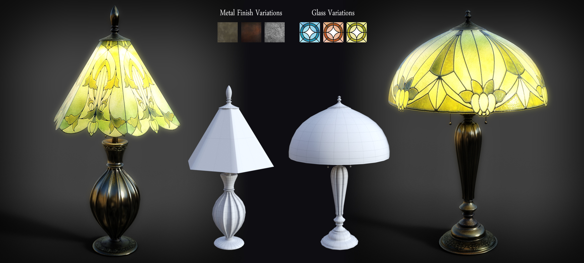 B.E.T.T.Y. Stained Glass Lamps by: B.E.T.T.Y, 3D Models by Daz 3D