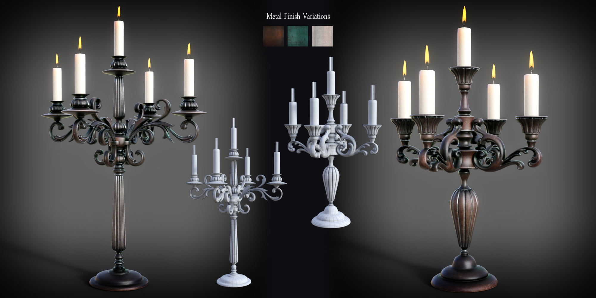 B.E.T.T.Y. Vintage Candelabras Daz 3D