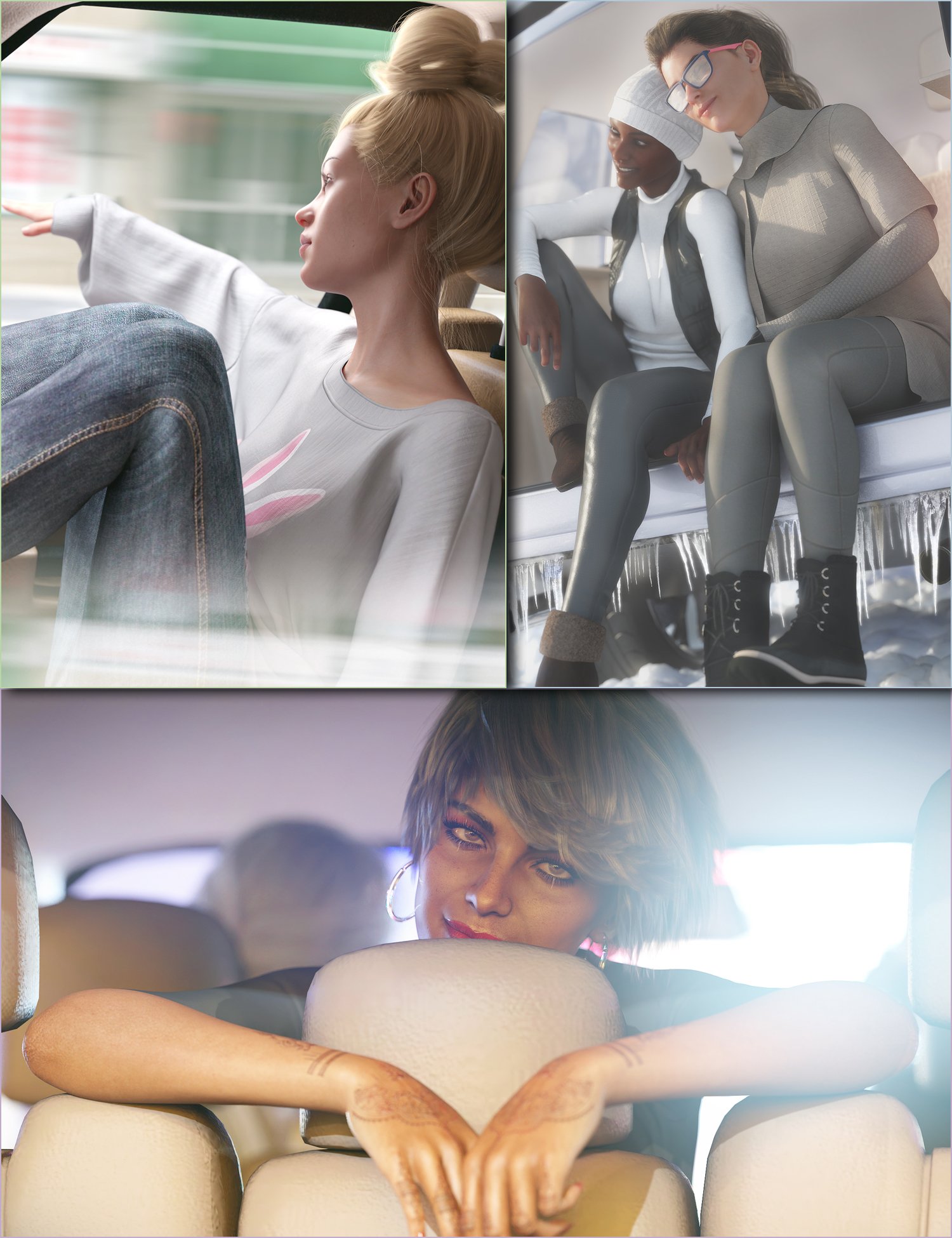 Road Trip Poses for Genesis 8 Female by: Devon, 3D Models by Daz 3D
