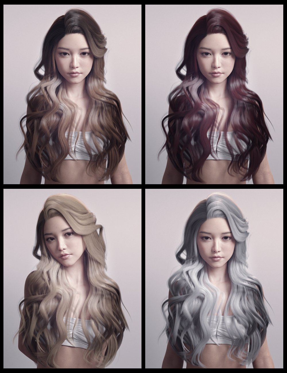 Cangfa Hair for Genesis 8 and 8.1 Females by: Ergou, 3D Models by Daz 3D