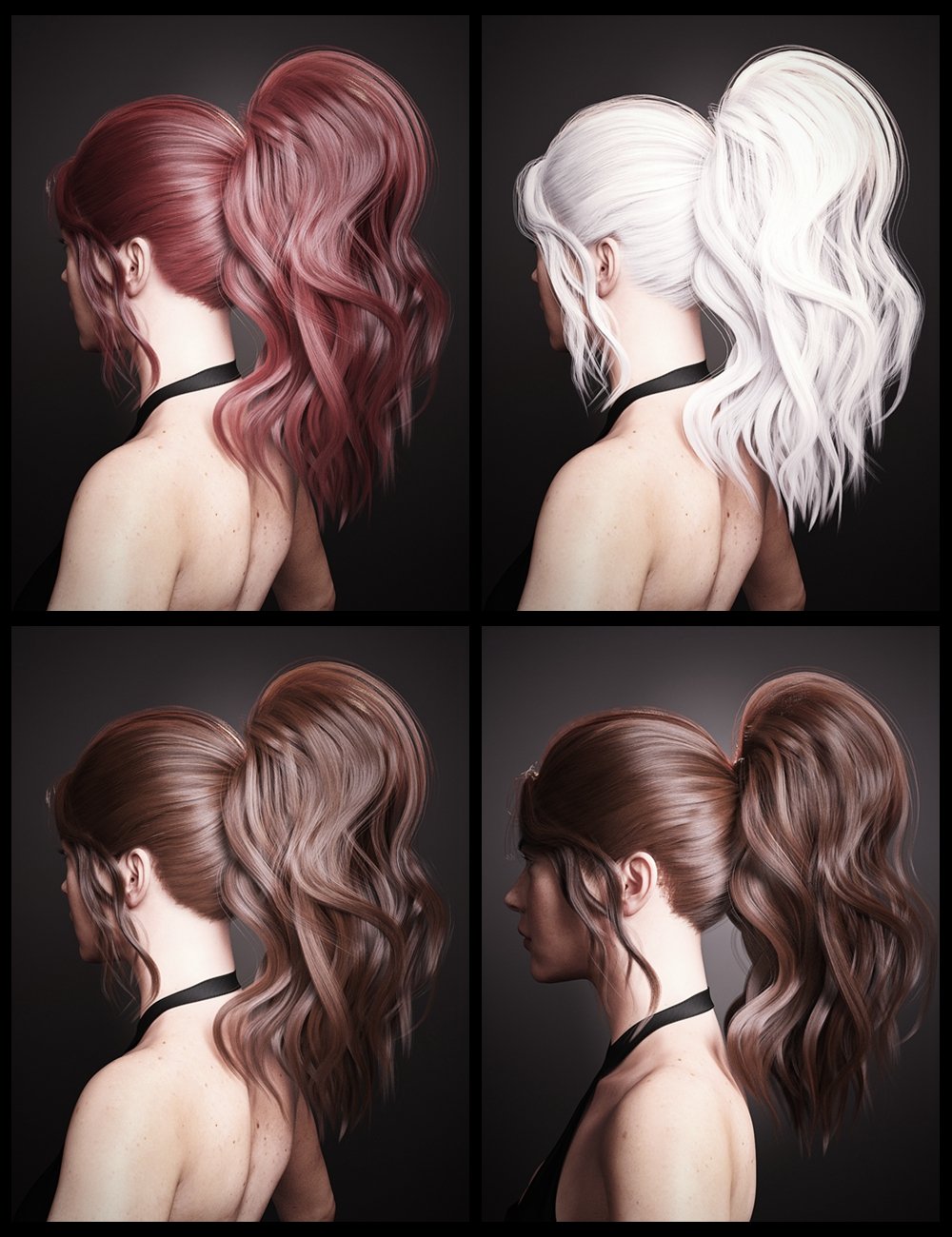 Mawei Hair for Genesis 8 and 8.1 Females by: Ergou, 3D Models by Daz 3D