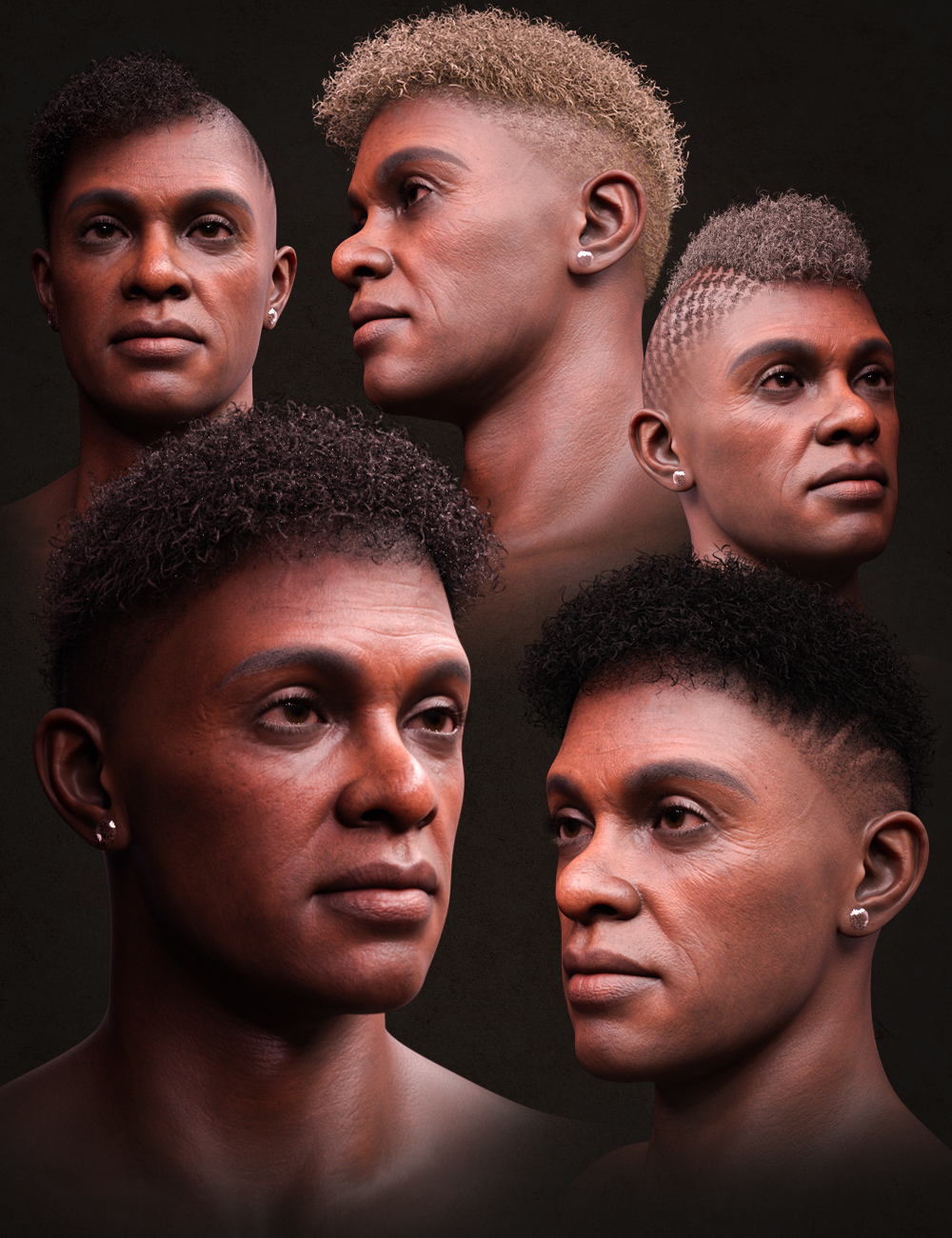 M3D Curly Hair For Kola 8 1 Daz 3D