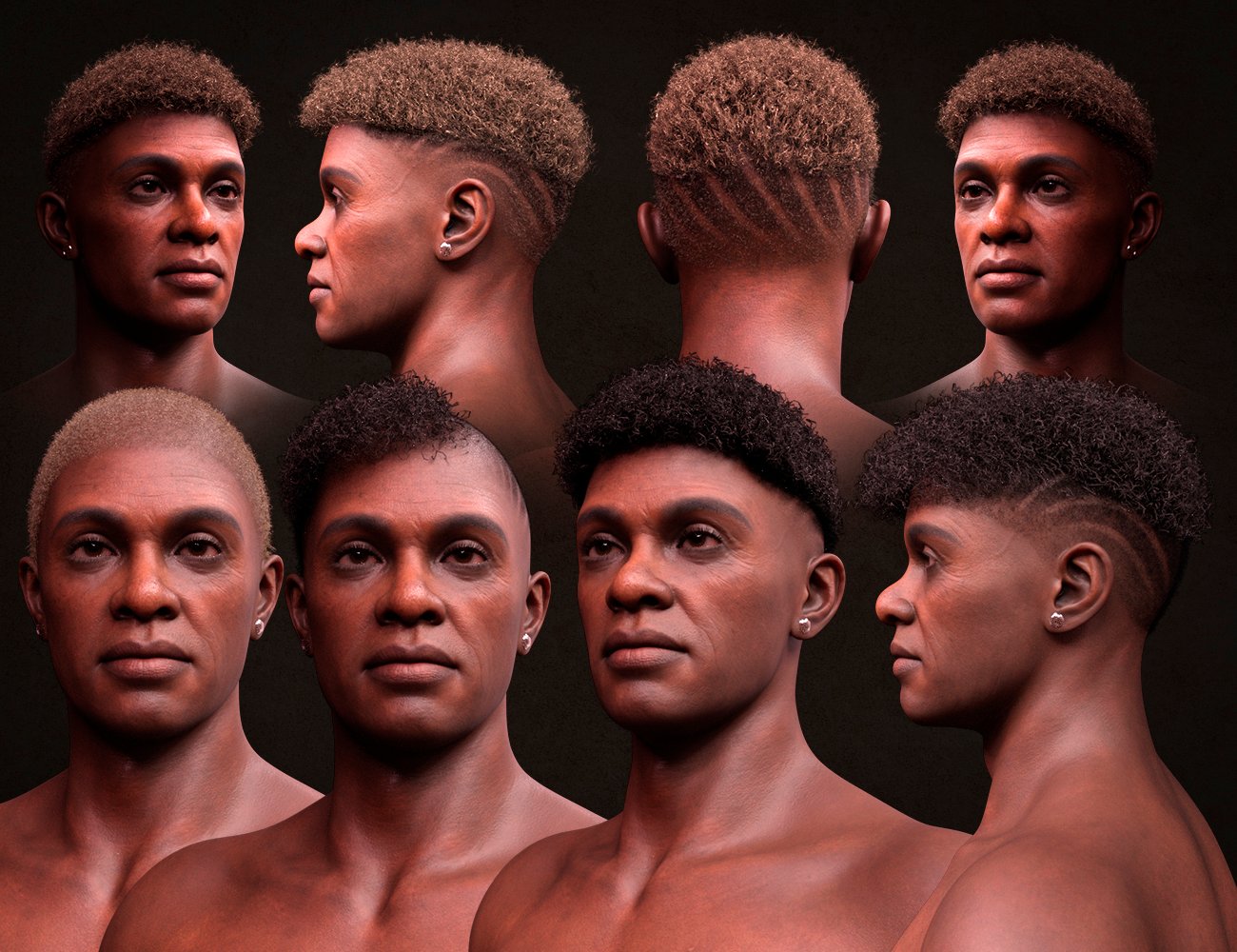M3D Curly Hair for Kola 8.1 by: Matari3D, 3D Models by Daz 3D