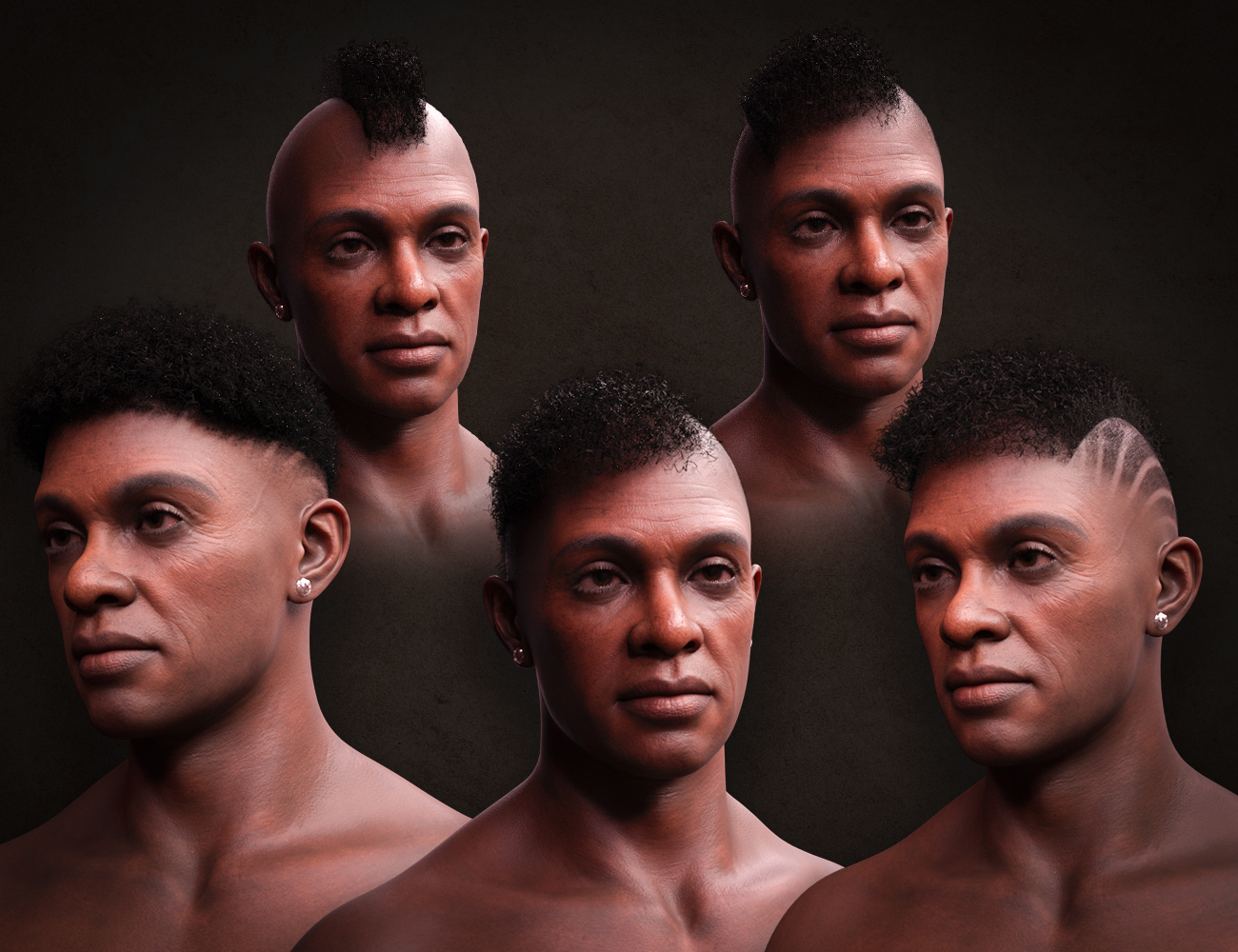 M3D Curly Hair for Kola 8.1 by: Matari3D, 3D Models by Daz 3D
