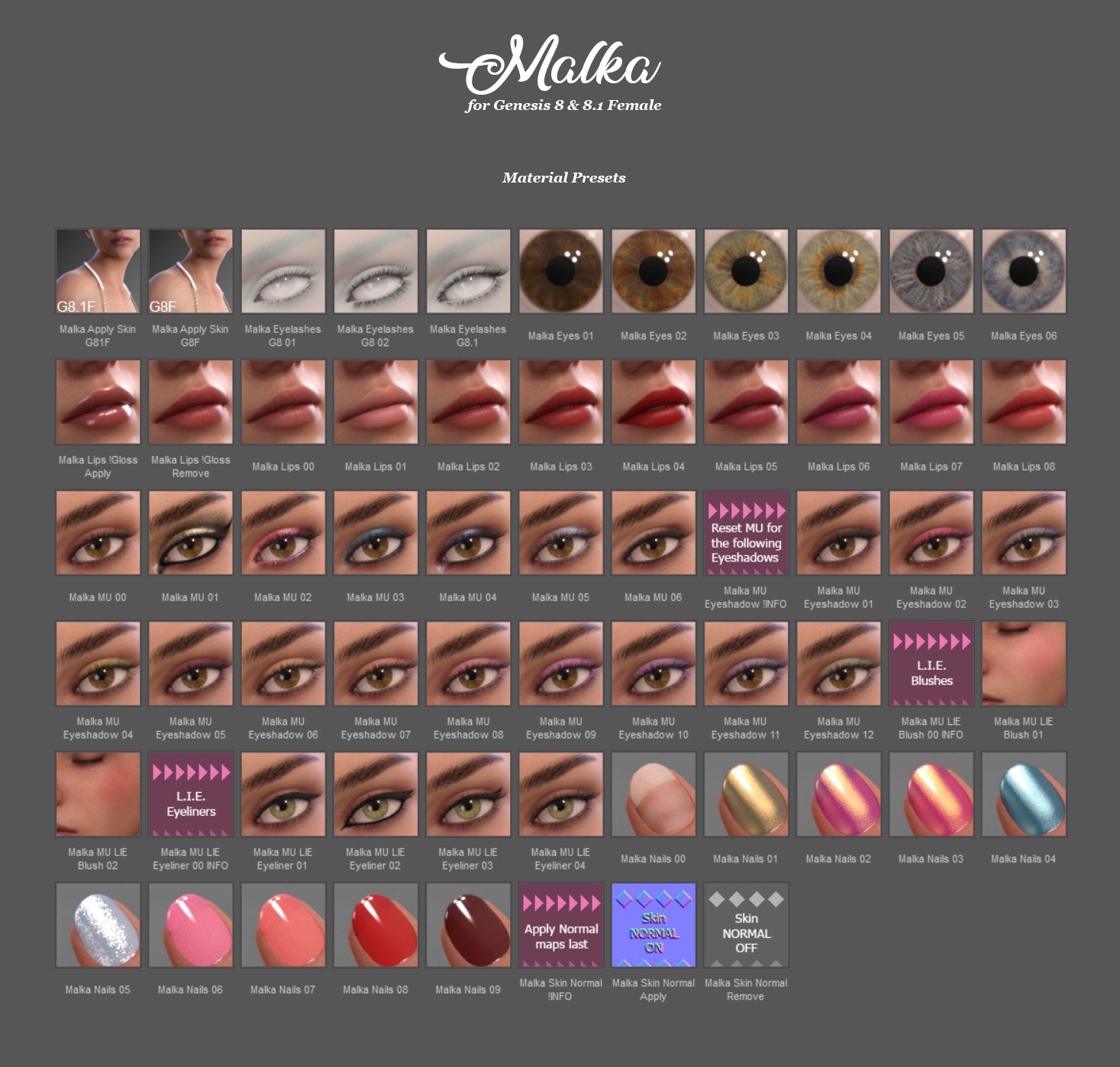 Malka for Genesis 8 and 8.1 Female by: Cherubit, 3D Models by Daz 3D