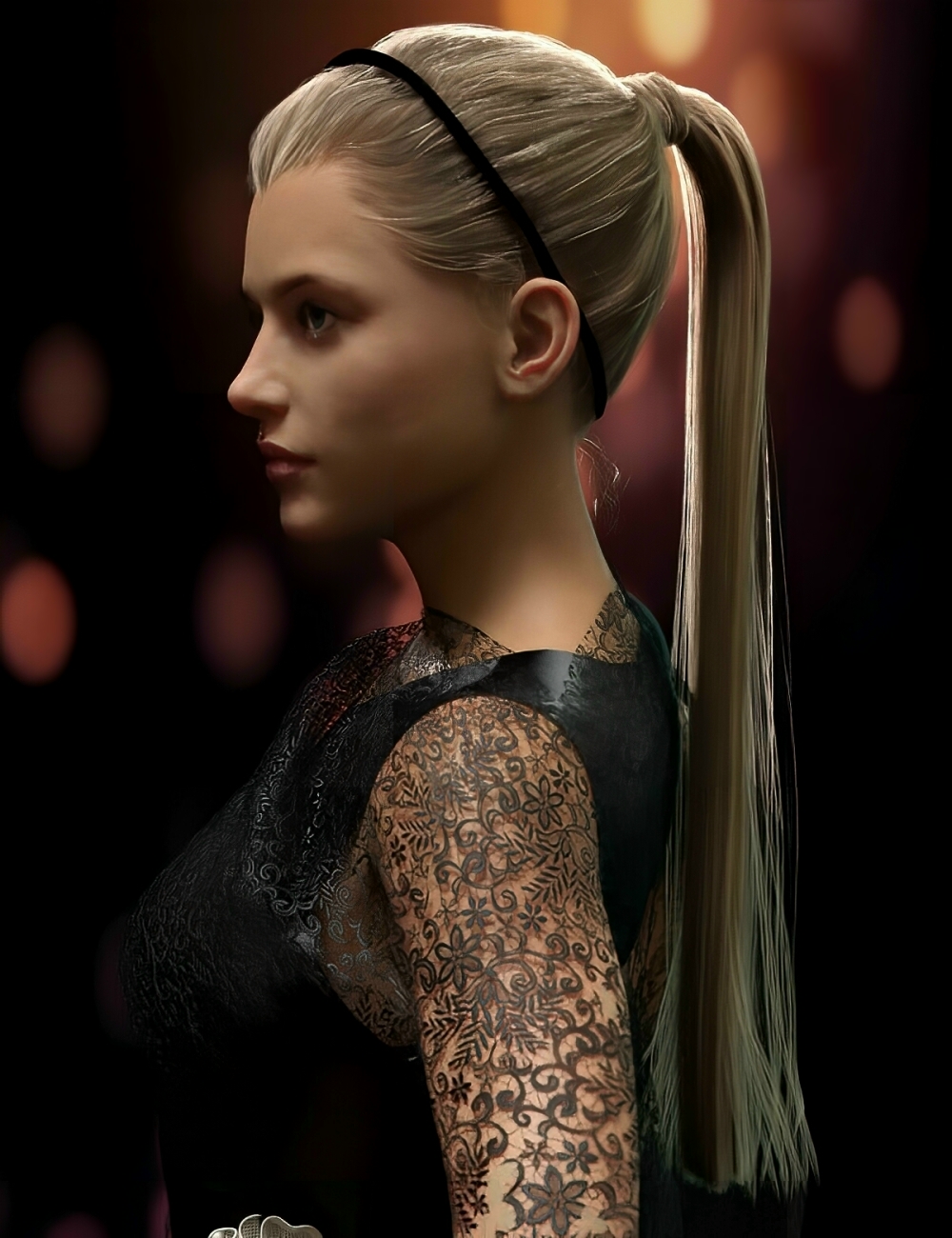 Soiree Glam Hair and Ponytail for Genesis 8 and 8.1 Females by: Neftis3D, 3D Models by Daz 3D
