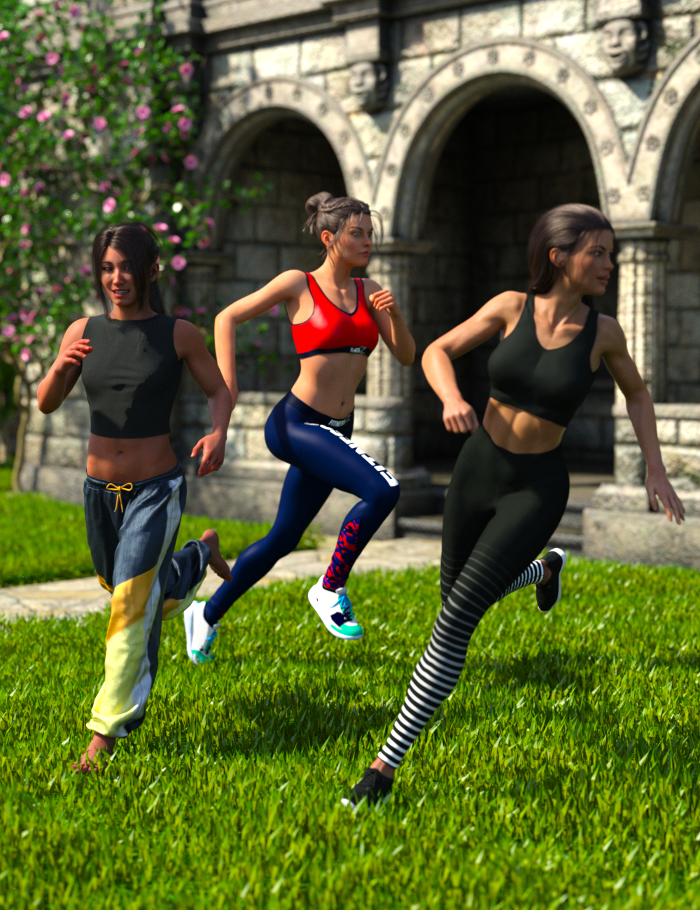 Just Running Around Poses for Genesis 8 and 8.1 Female by: Scuffles3d, 3D Models by Daz 3D