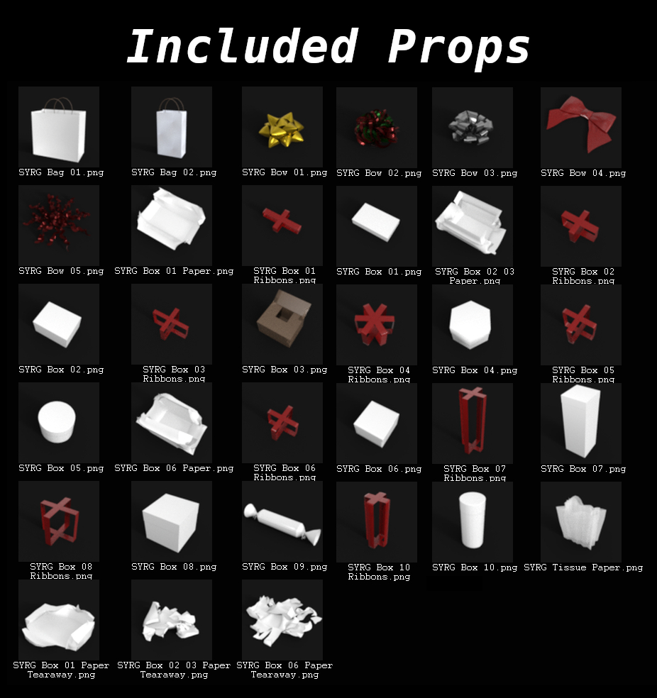 SY Rigged Gift Boxes Iray SY Rigged Gift Boxes Iray by: Sickleyield, 3D Models by Daz 3D
