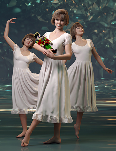 Nutcracker Dance Poses for Clara 8.1 and Genesis 8.1 Female by: Quixotry, 3D Models by Daz 3D