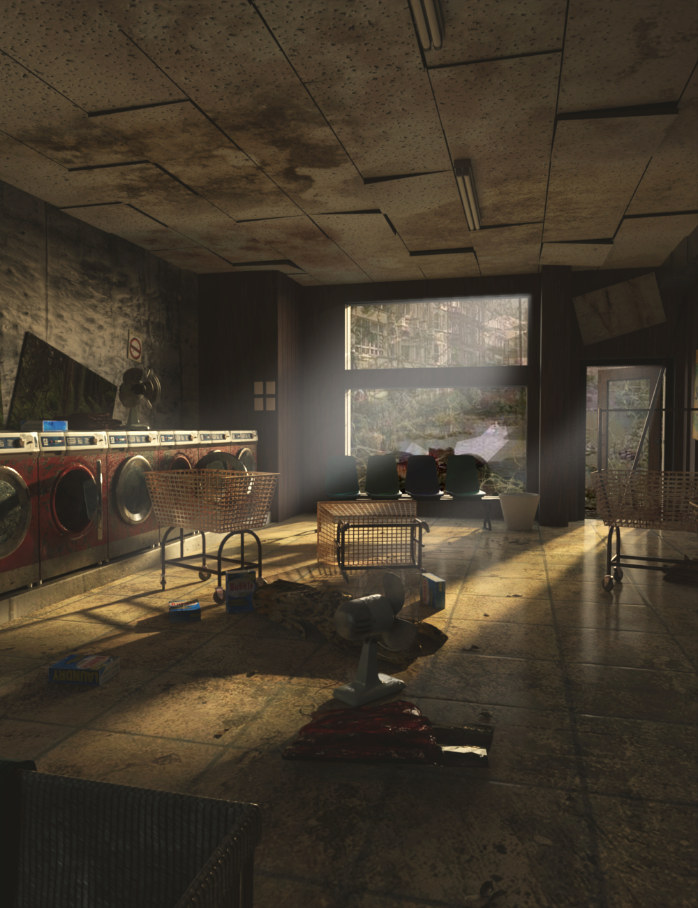 Apocalyptic Laundromat by: PerspectX, 3D Models by Daz 3D