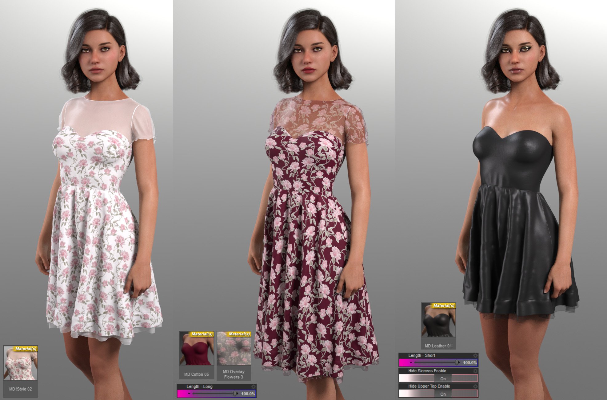 dForce Malka Dress for Genesis 8 and 8.1 Females by: Cherubit, 3D Models by Daz 3D