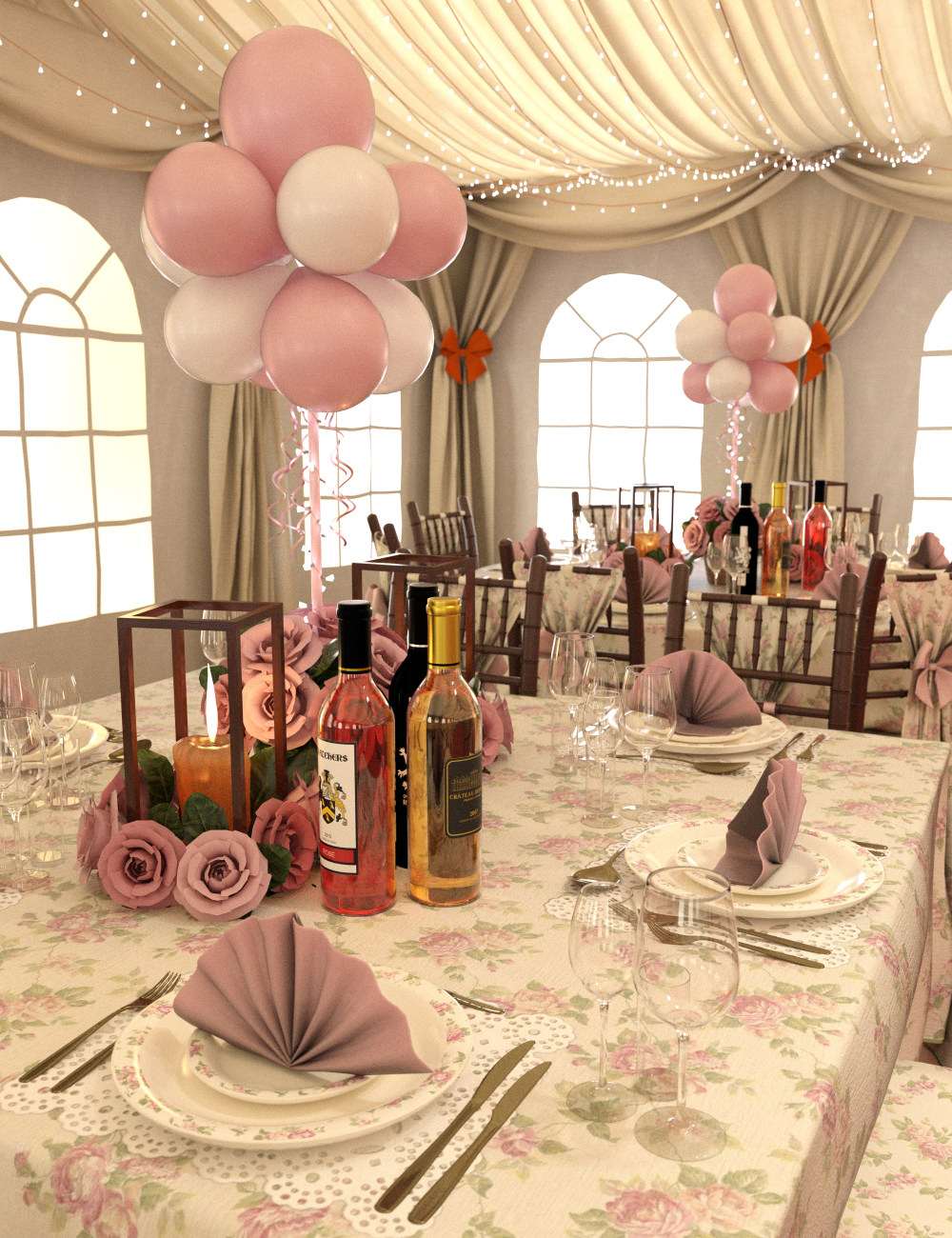 Floral Dining Texture Add-On Floral Dining Texture Add-On by: Merlin Studios, 3D Models by Daz 3D