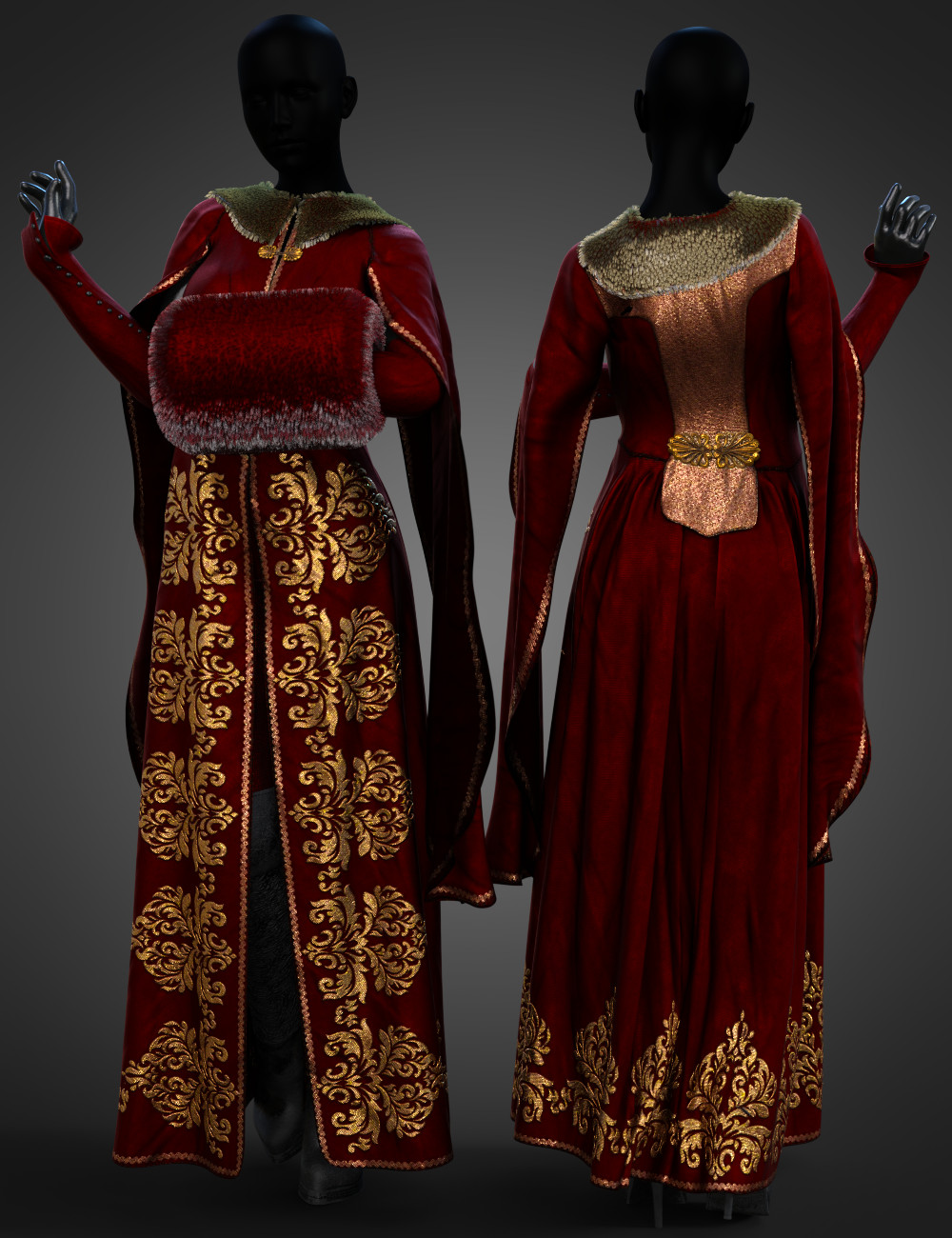 dForce Winter Splendor Outfit Texture Add-On by: Sade, 3D Models by Daz 3D